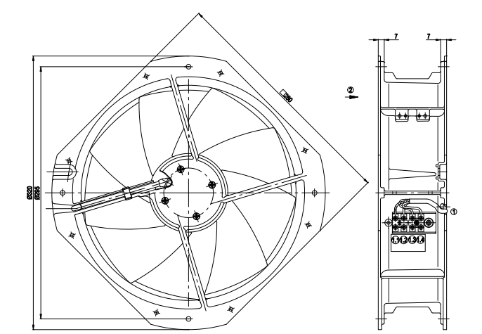 Ebmpapst W2D250-HH02-07 Axial Fan 400VAC Cooling Fan