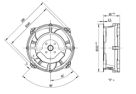 W2E208-BA20-01 Ebm-Papst AC FAN AXIAL BALL BEARING 230V