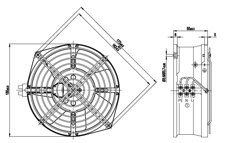 ebm-papst W2S130-AA75-A2 230V 172*150*55MM