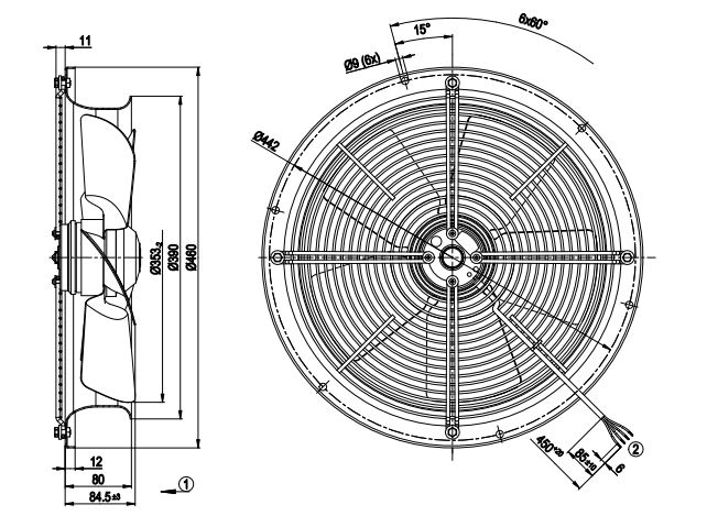 W4E350-CA06-01 ebmpapst 140W 230V  AC AXIAL FAN