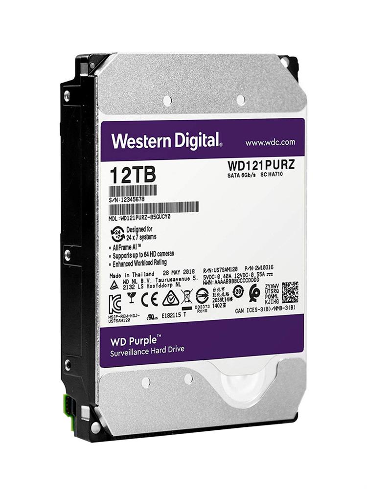 WD121PURZ-85GUCY0 Western Digital Wd Purple 12TB SATA 3.5 Surveillance Hard Drive For Ai