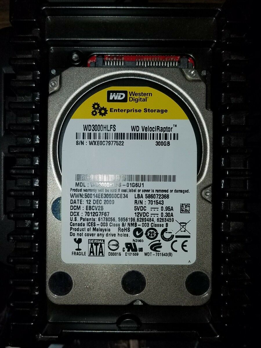 Western Digital 300GB VelociRaptor 10000 RPM 16MB Cache SATA 3.0Gb/s 3.5" Internal Hard Drive - WD3000HLFS