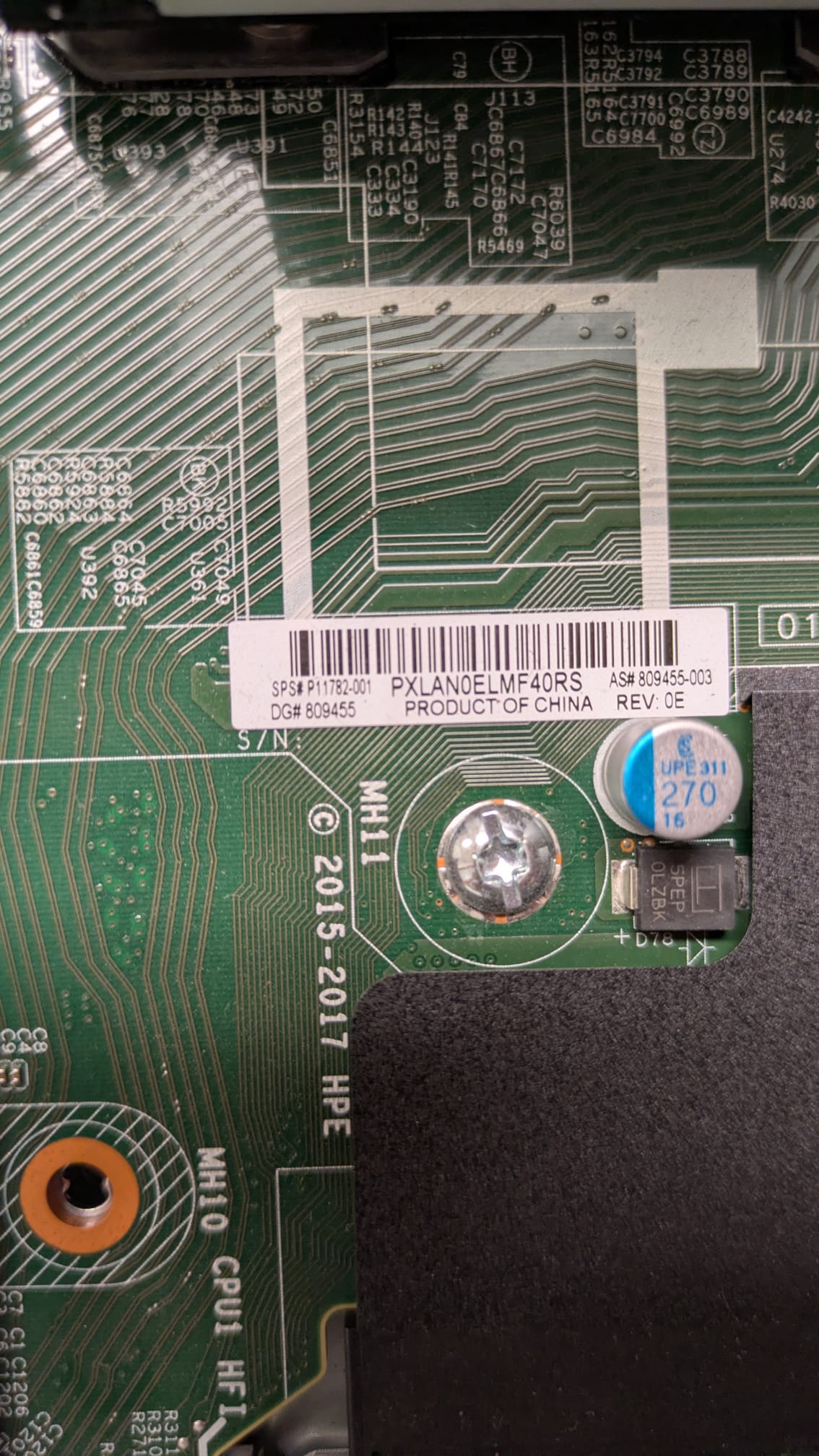 HP DL380 G10 SYSTEM BOARD P11782-001 809455-003