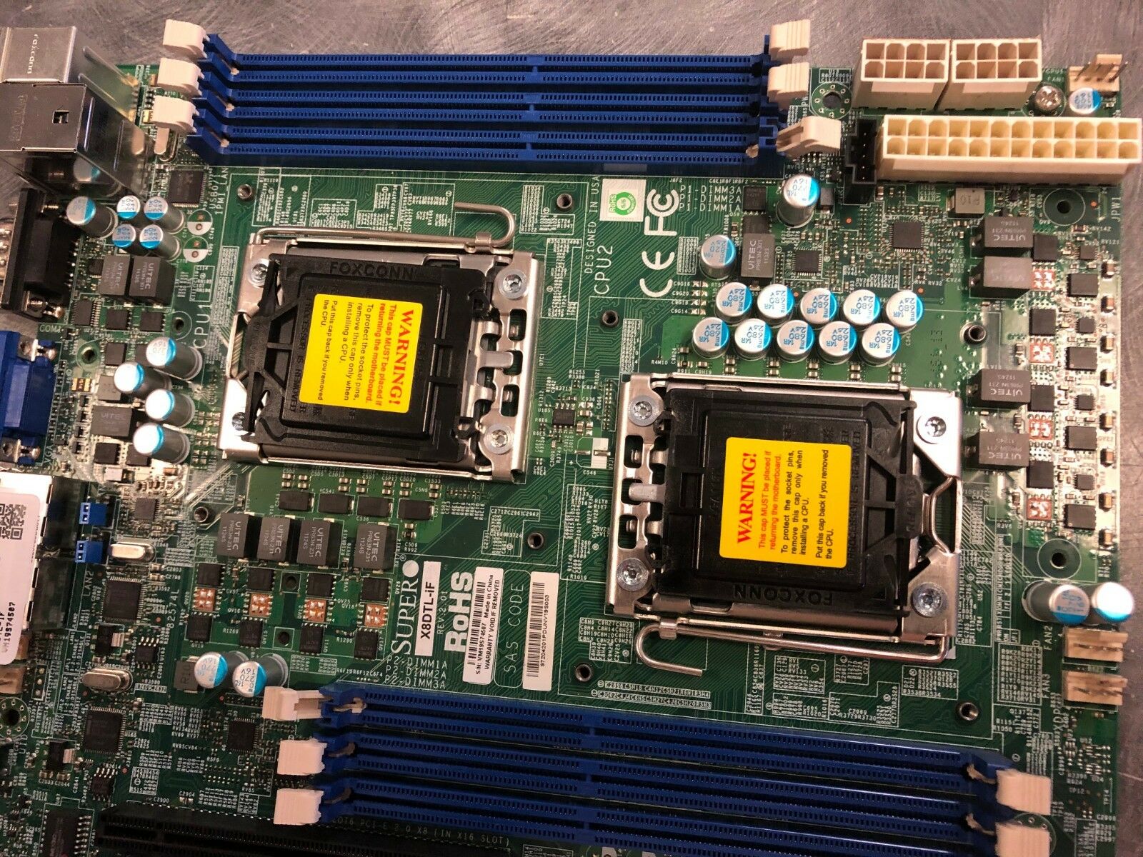 Supermicro X8DTL-IF Dual LGA1366 Xeon Intel 5500 DDR3 V&2GbE ATX Server Motherboard.