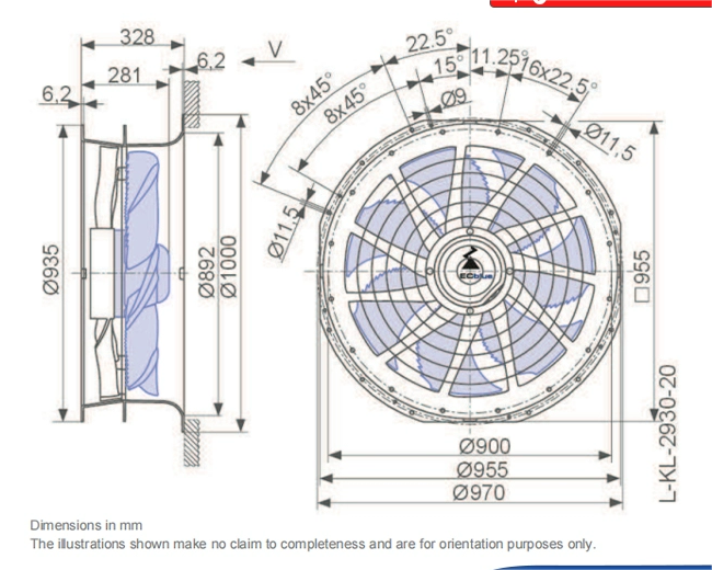 ZN080-ZIL.GL.V7P3 ZIEHL-ABEGG Axial Fan 380/480V Heavy-Duty Industrial Cooling Solution