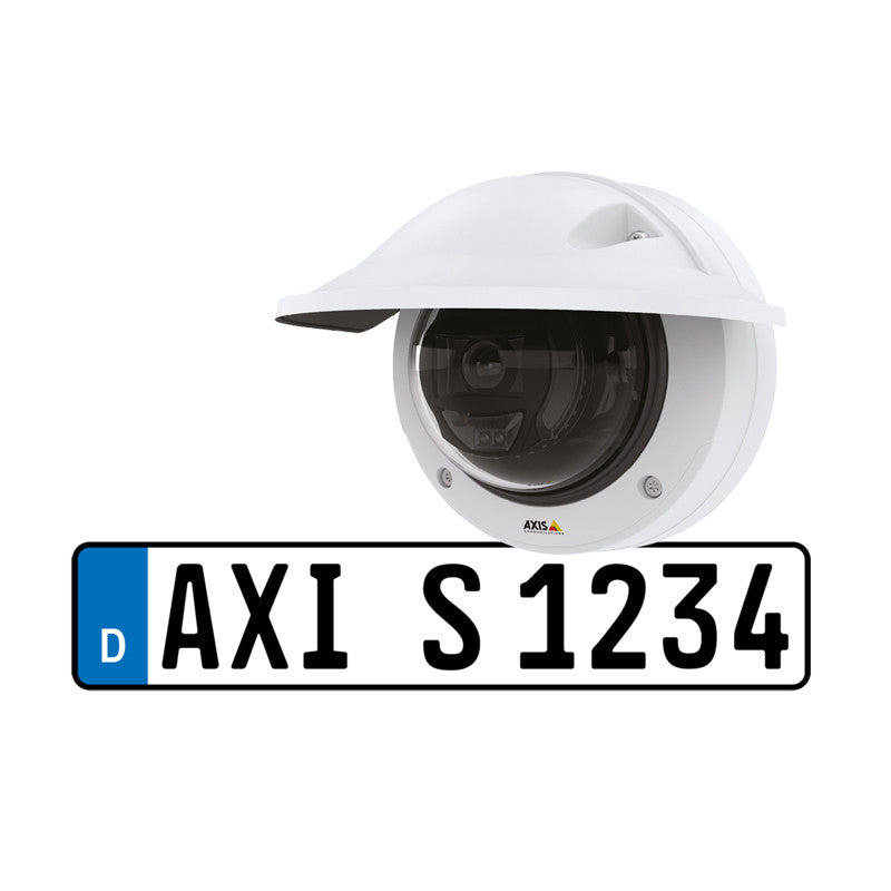 AXIS P3245-LVE-3 2MP License Plate Recognition Outdoor Dome IP Security Camera, License Plate Verifier Kit with Night Vision, H.265 - 02234-001