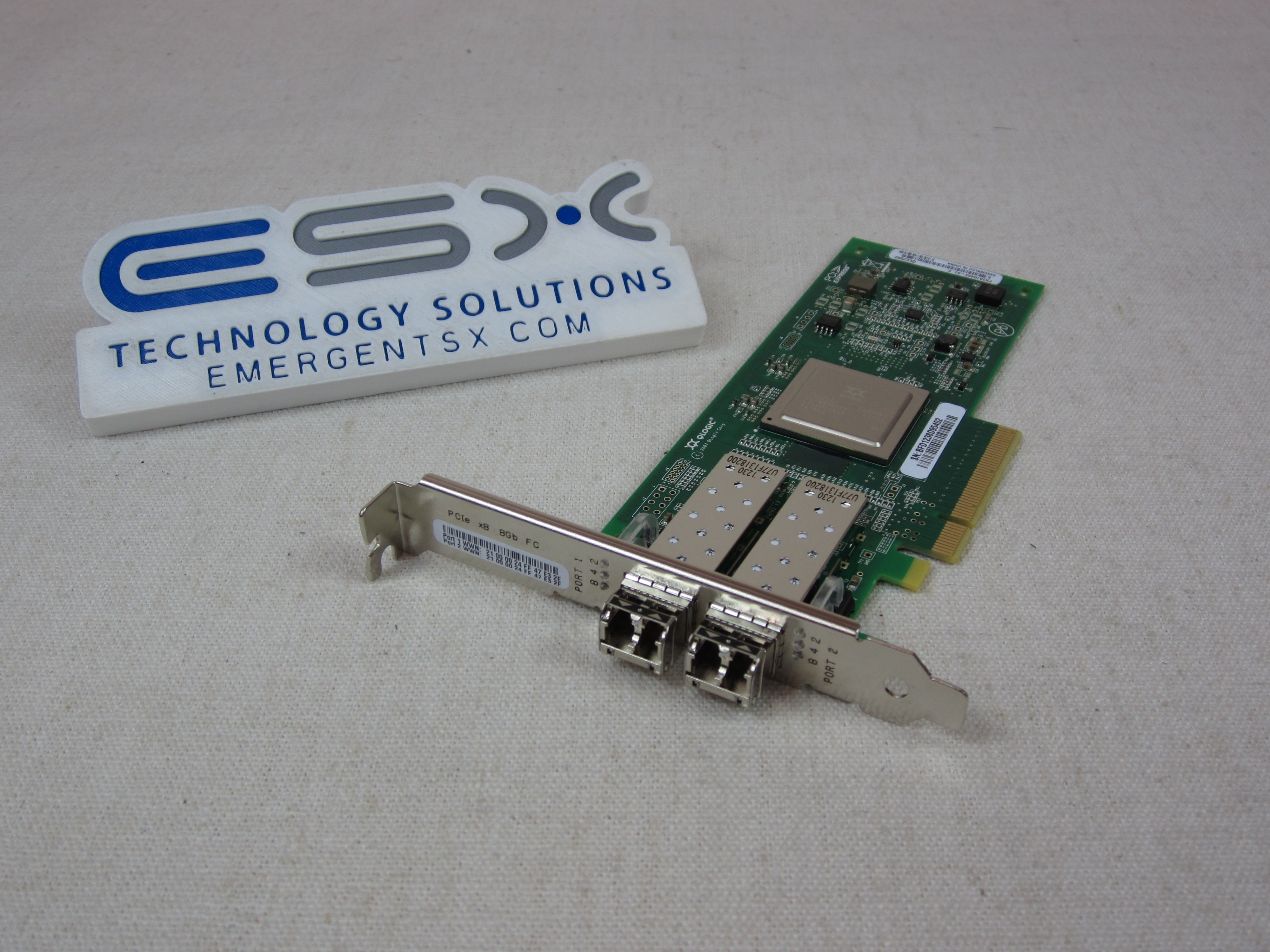 QLogic PX2810403-01 QLE2562 Dual Port 8Gb/s FC HBA w/ SFPs Full Height