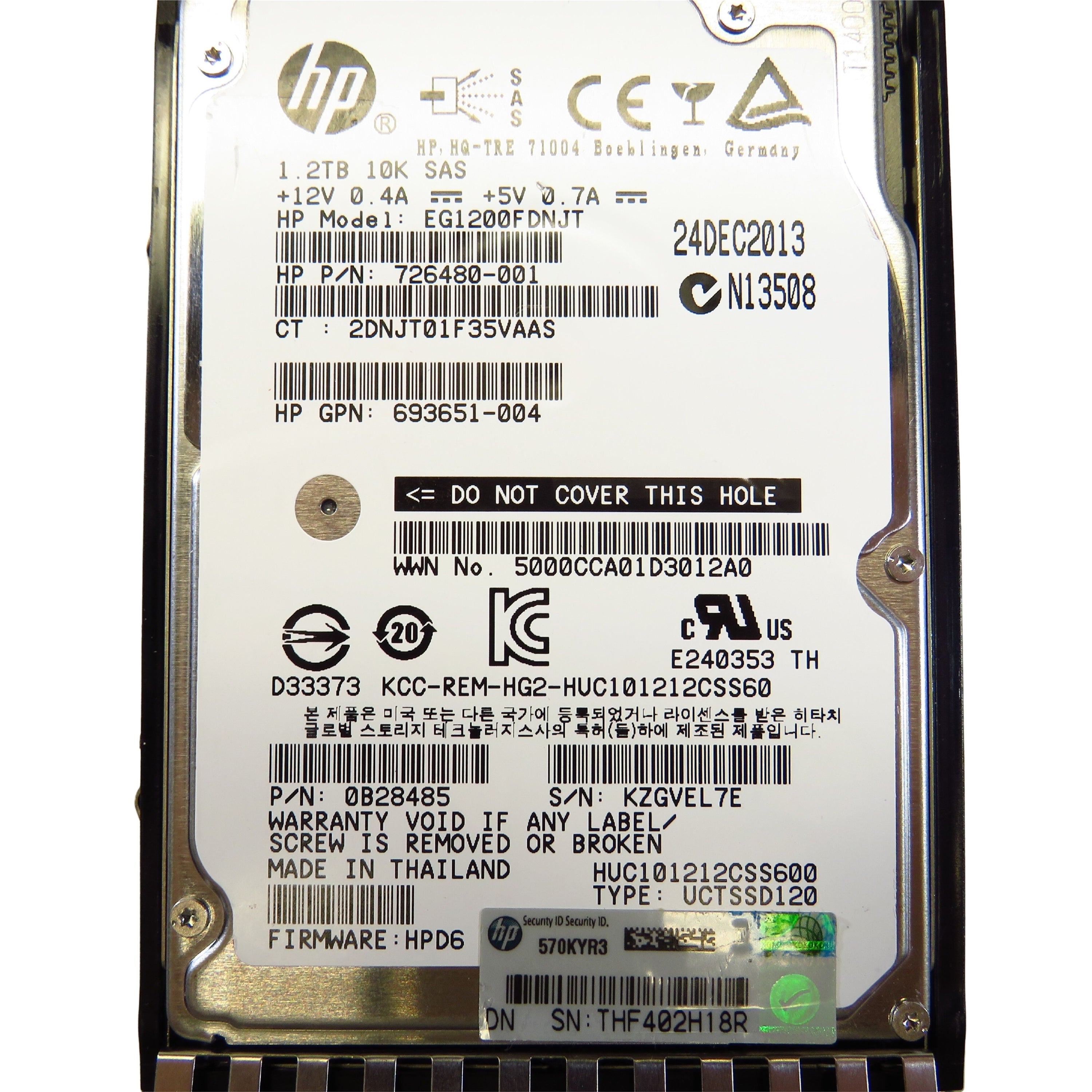 HP 718291-001 1.2TB 10K RPM 2.5" SAS 6Gbps DP HDD Hard Drive (Refurbished)