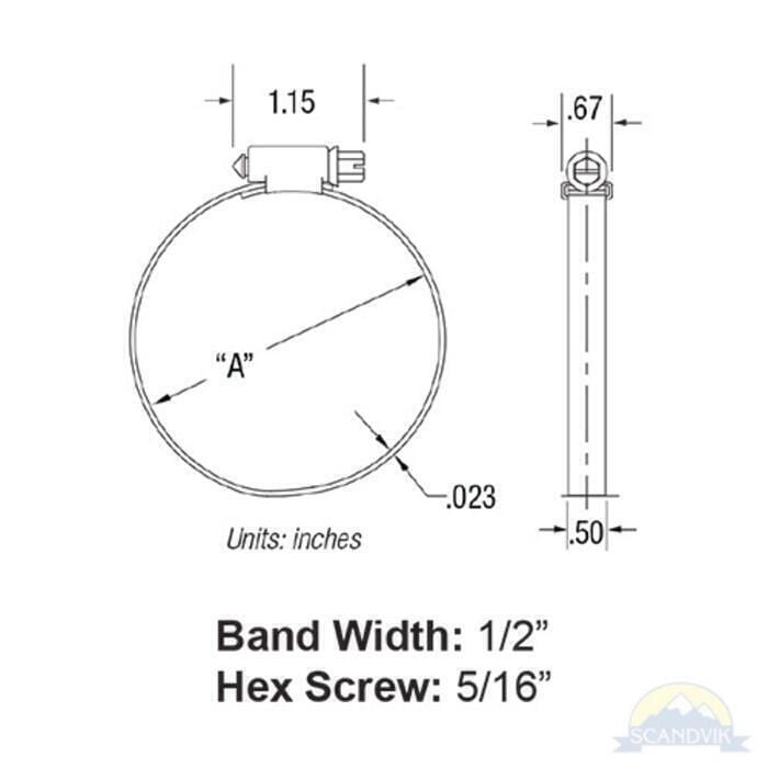 Scandvik 50048 Breeze Power-Seal Perforated Hose Clamp, #72, 10/box