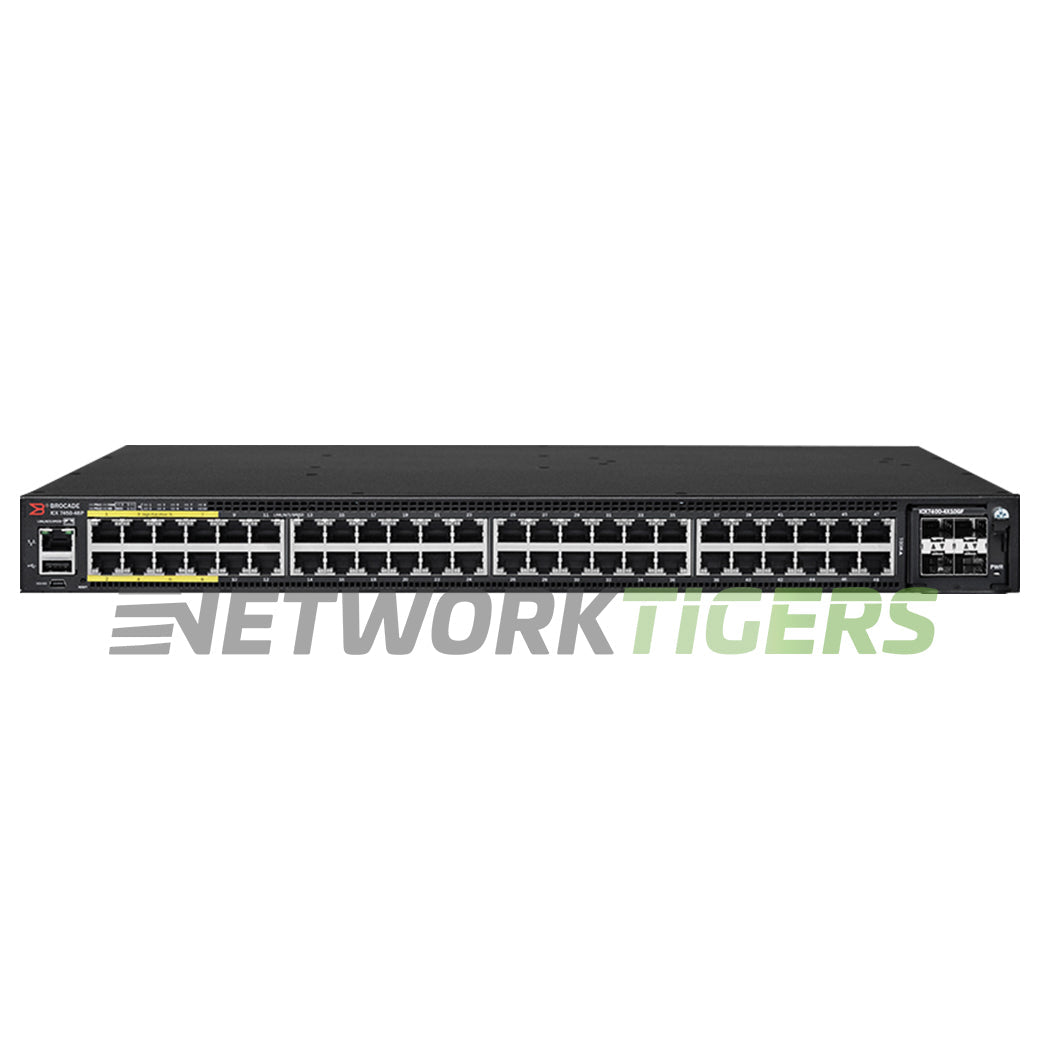 Ruckus Brocade ICX7450-48P-STK-E 48x 1GB PoE+ RJ-45 2x 40GB QSFP+ F-B Air Switch