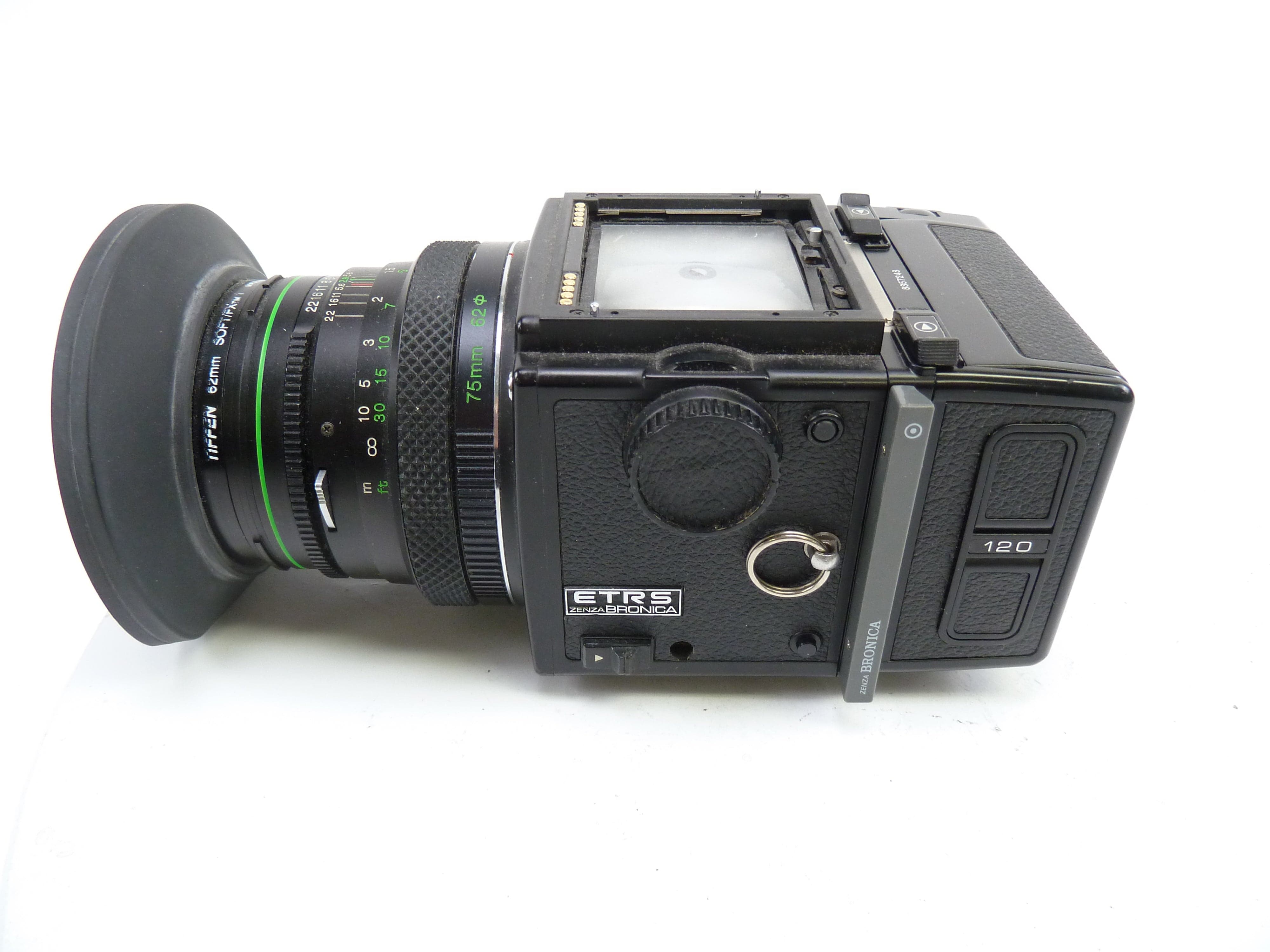 Bronica ETRS Camera Outfit with 75MM Lens, 120 Film Back, and NO FINDER