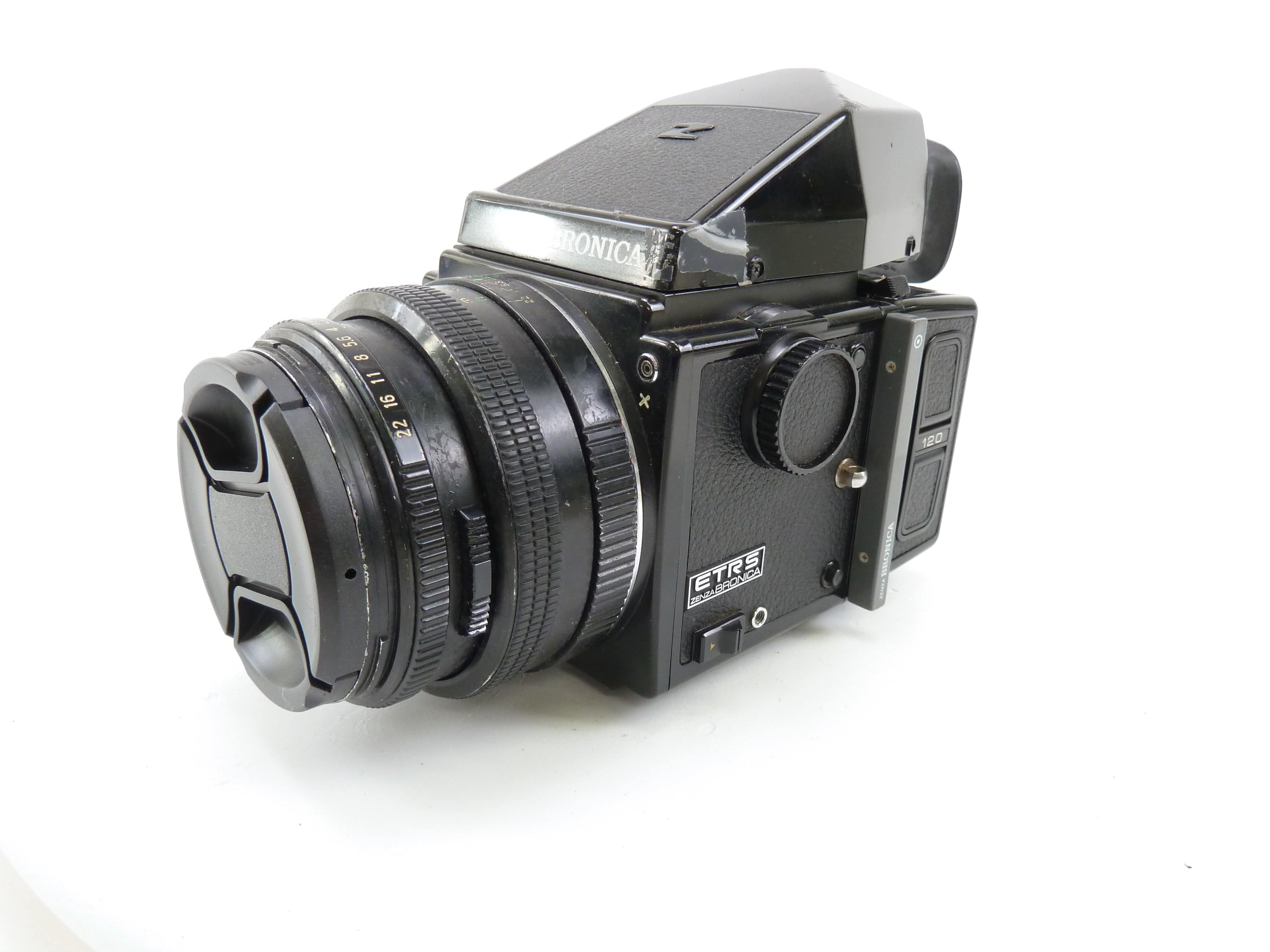 Bronica ETRS Kit with 75MM F2.8 Lens, 120 Back, and Prism Finder