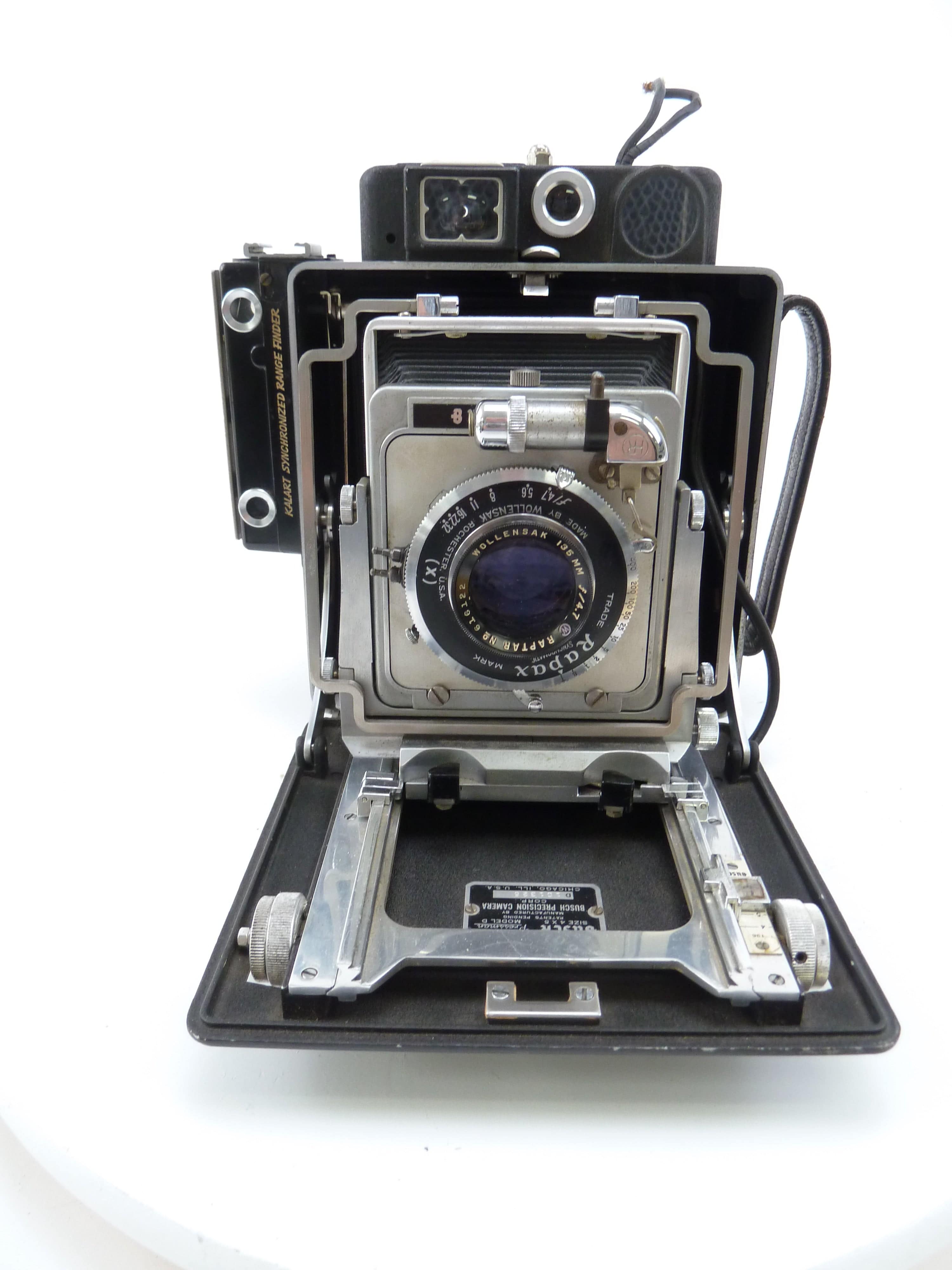 Busch Pressman Model D 4X5 Camera with Wollensak 135MM f4.7 Raptor Lens