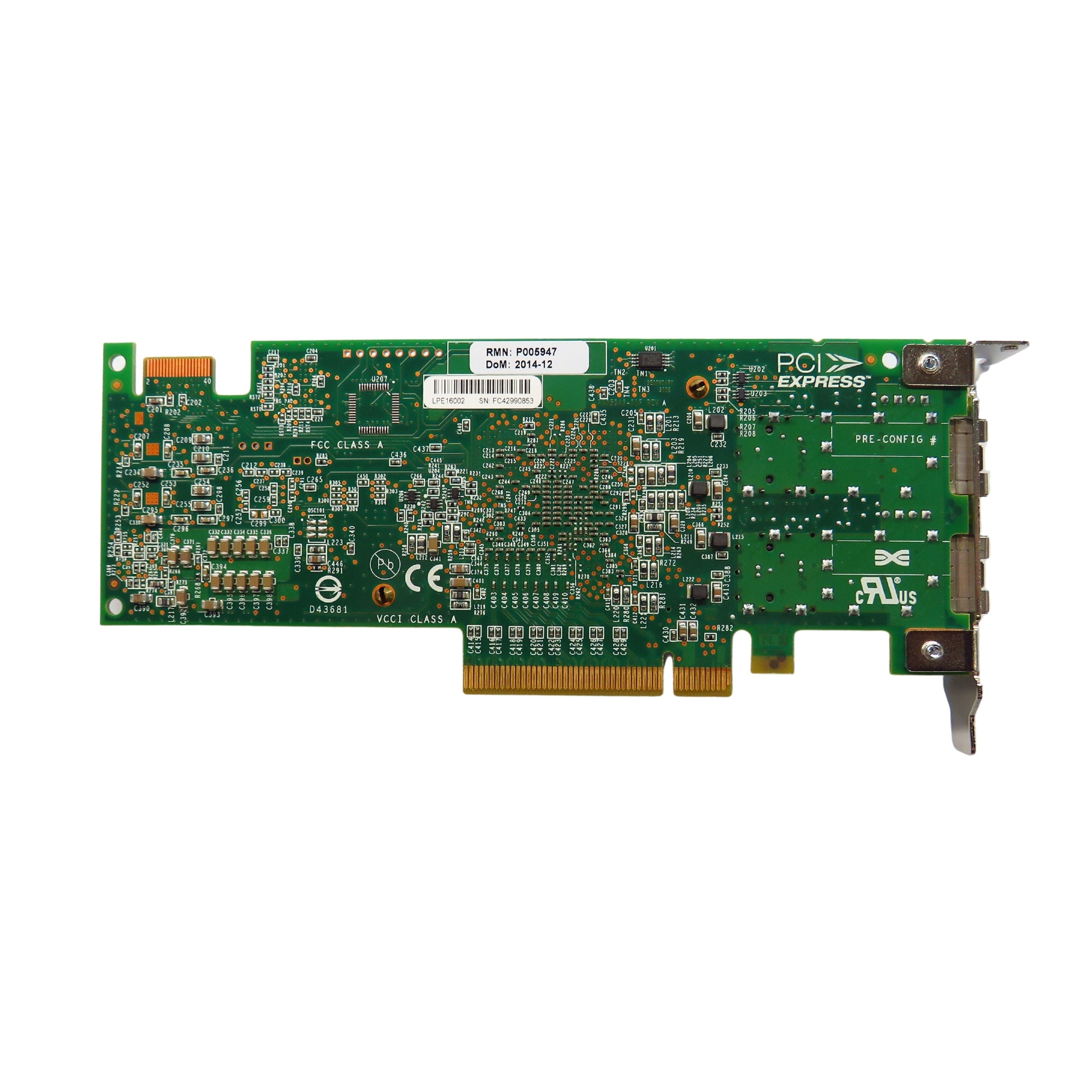 IBM 00ND478 LPE16002 577F 16GB Fibre Channel Dual Port PCIe2 Card (Refurbished)