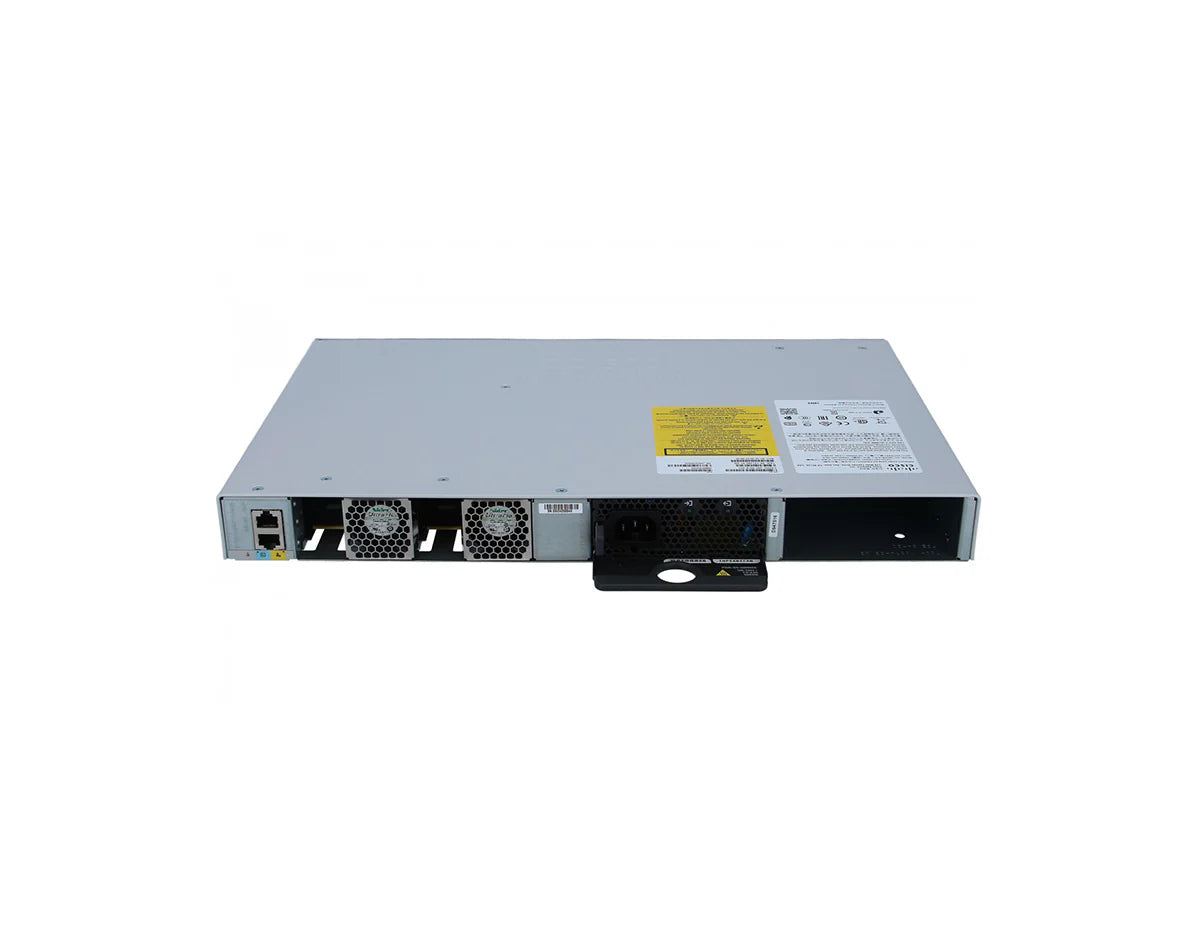 Angled front view of the Cisco C9200L-24P-4G-A switch, displaying its 24 Gigabit PoE+ ports and 4 1G SFP uplinks.