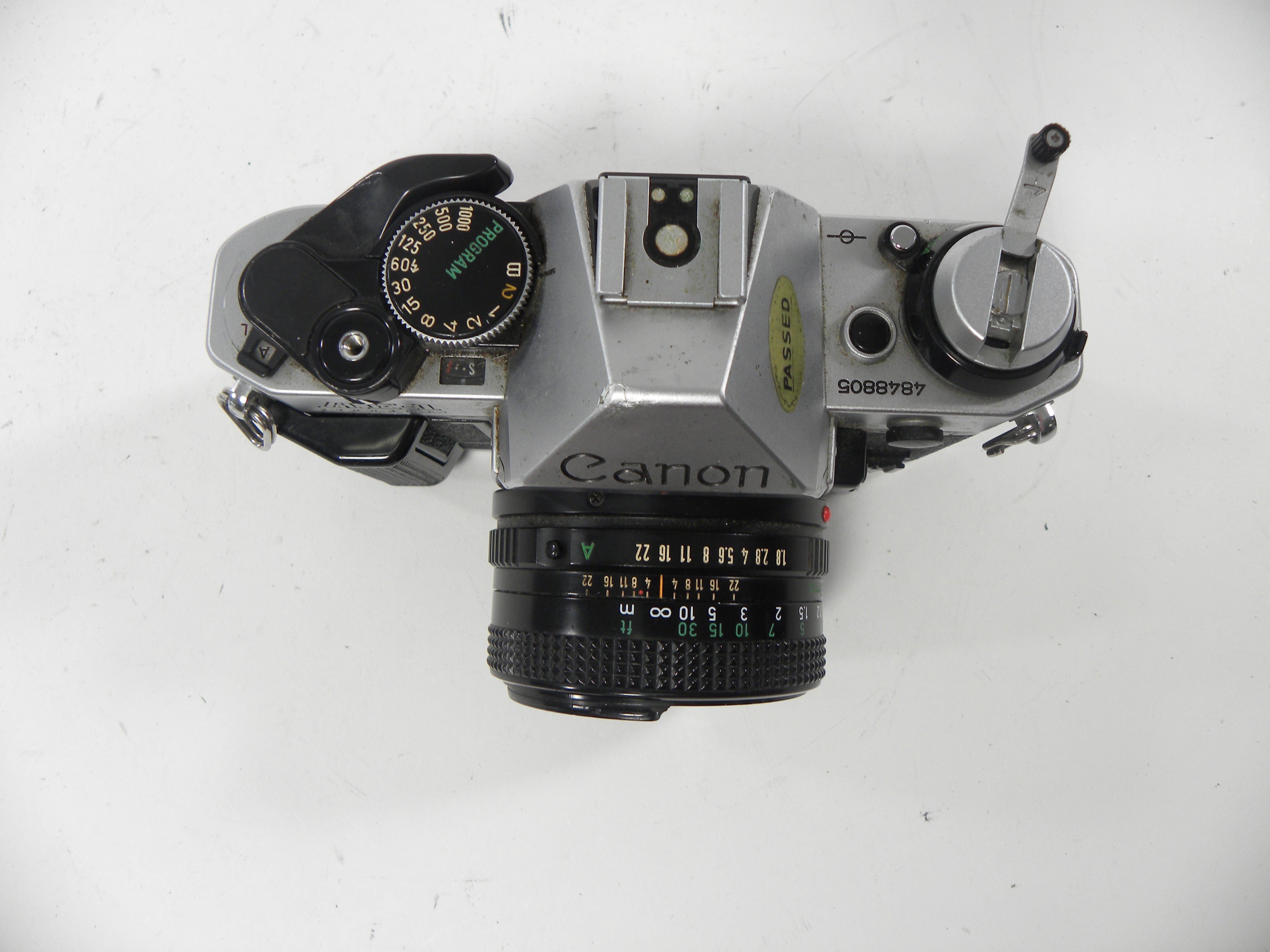 Canon AE-1 Program 35mm SLR w/FD 50mm f1.8 (Parts or Repair) See Discrtiption