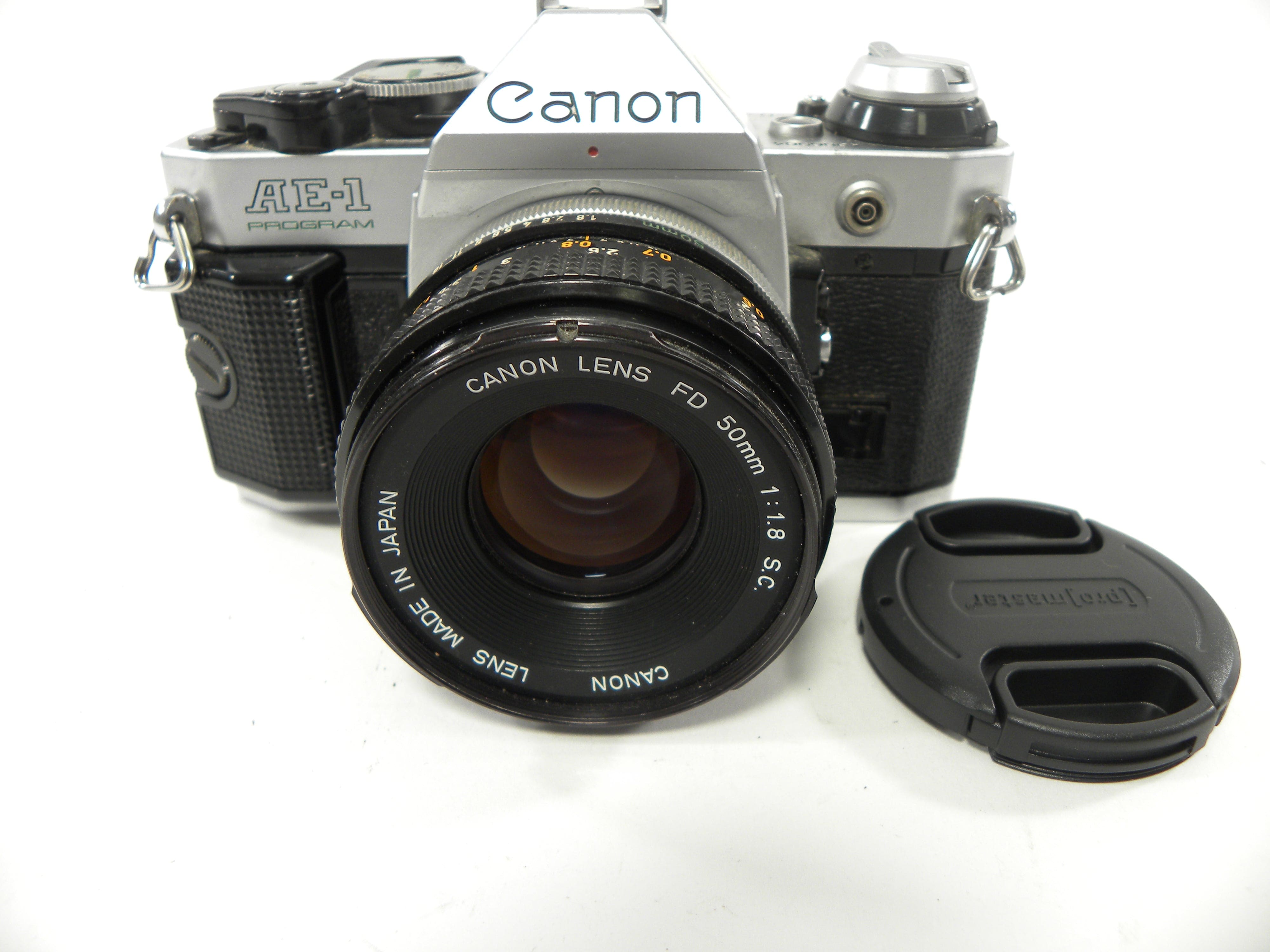 Canon AE-1 Program 35mm SLR Camera with a 50mm f/1.8 S.C. FD Lens