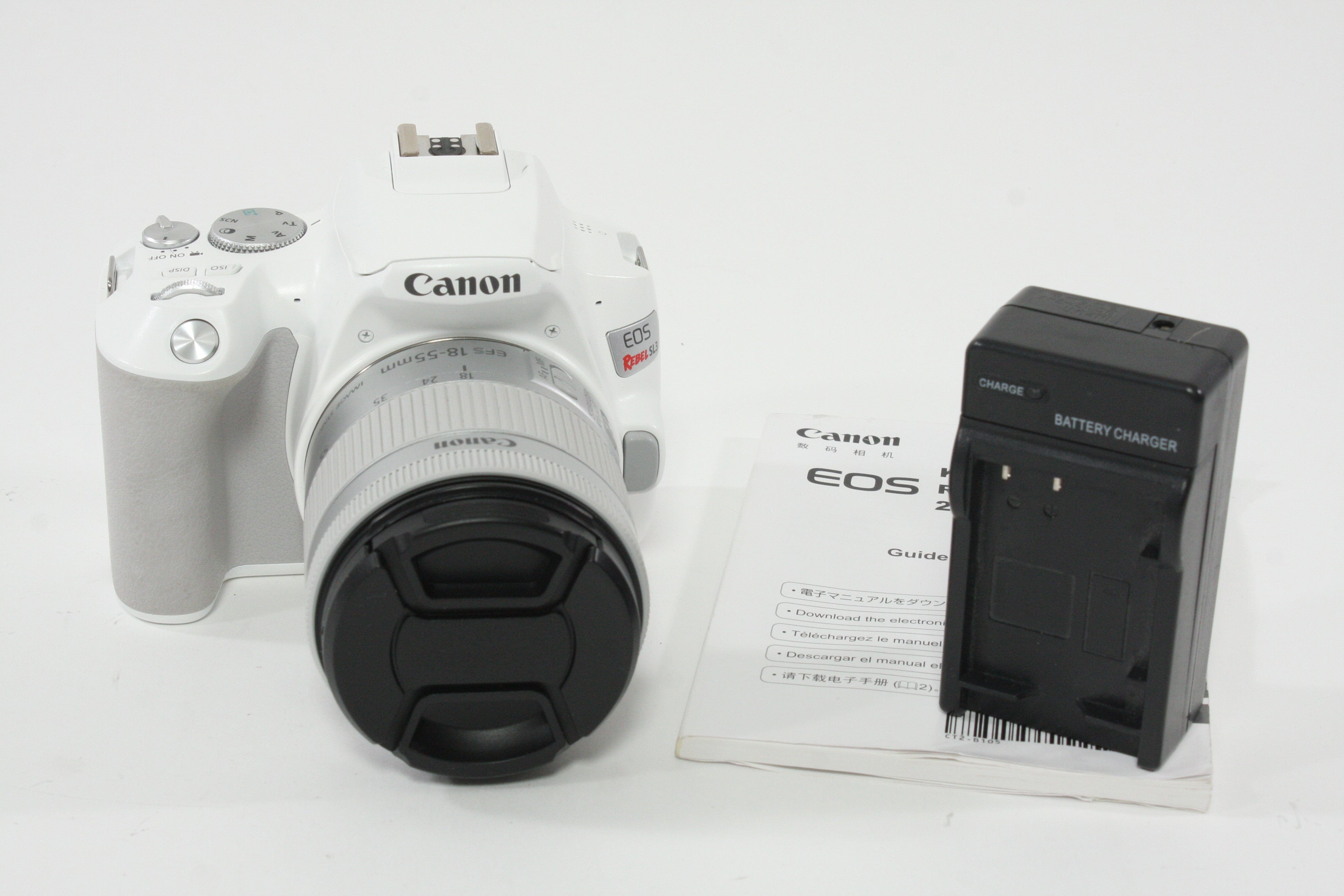 Canon EOS Rebel SL3 w/18-55mm F4-5.6 IS STM (White) Shutter Count 5000