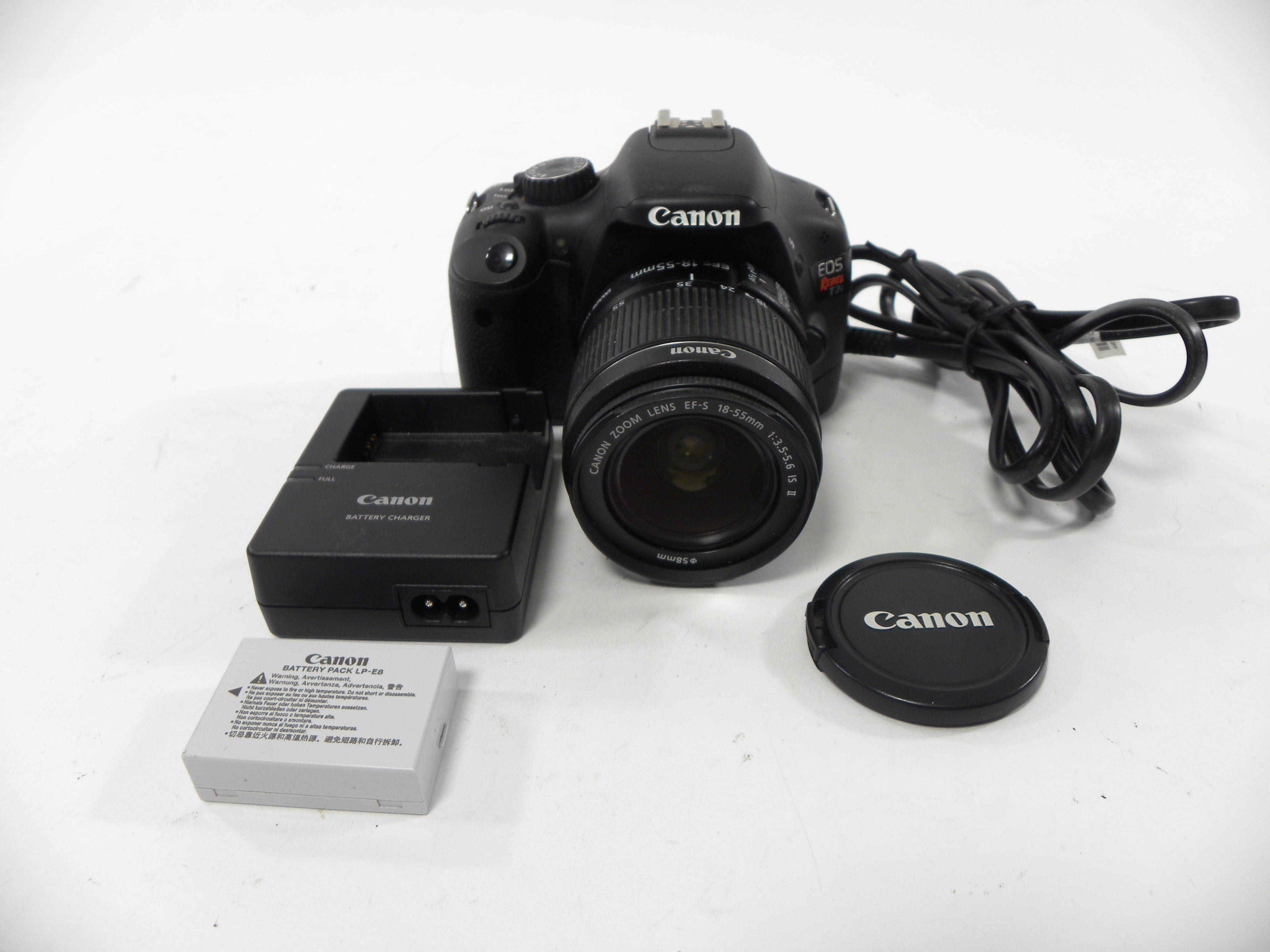 Canon EOS Rebel T2i 18mp Digital SLR w/EF-S 18-55 IS II shutter ct. 2,927