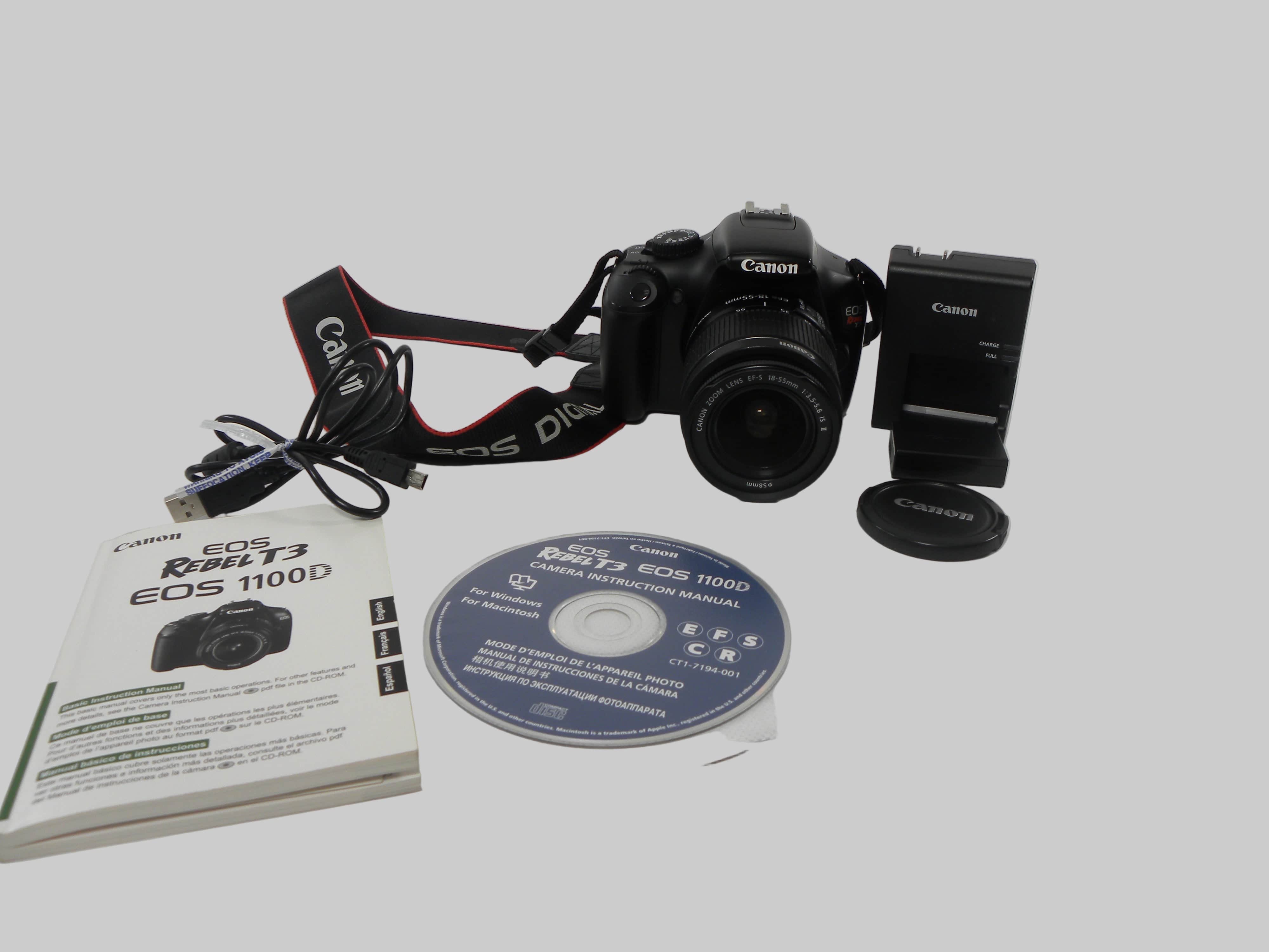Canon EOS Rebel T3 12.mp Digital SLR w/EF-S 18-55 IS II Shutter Ct. 1,545
