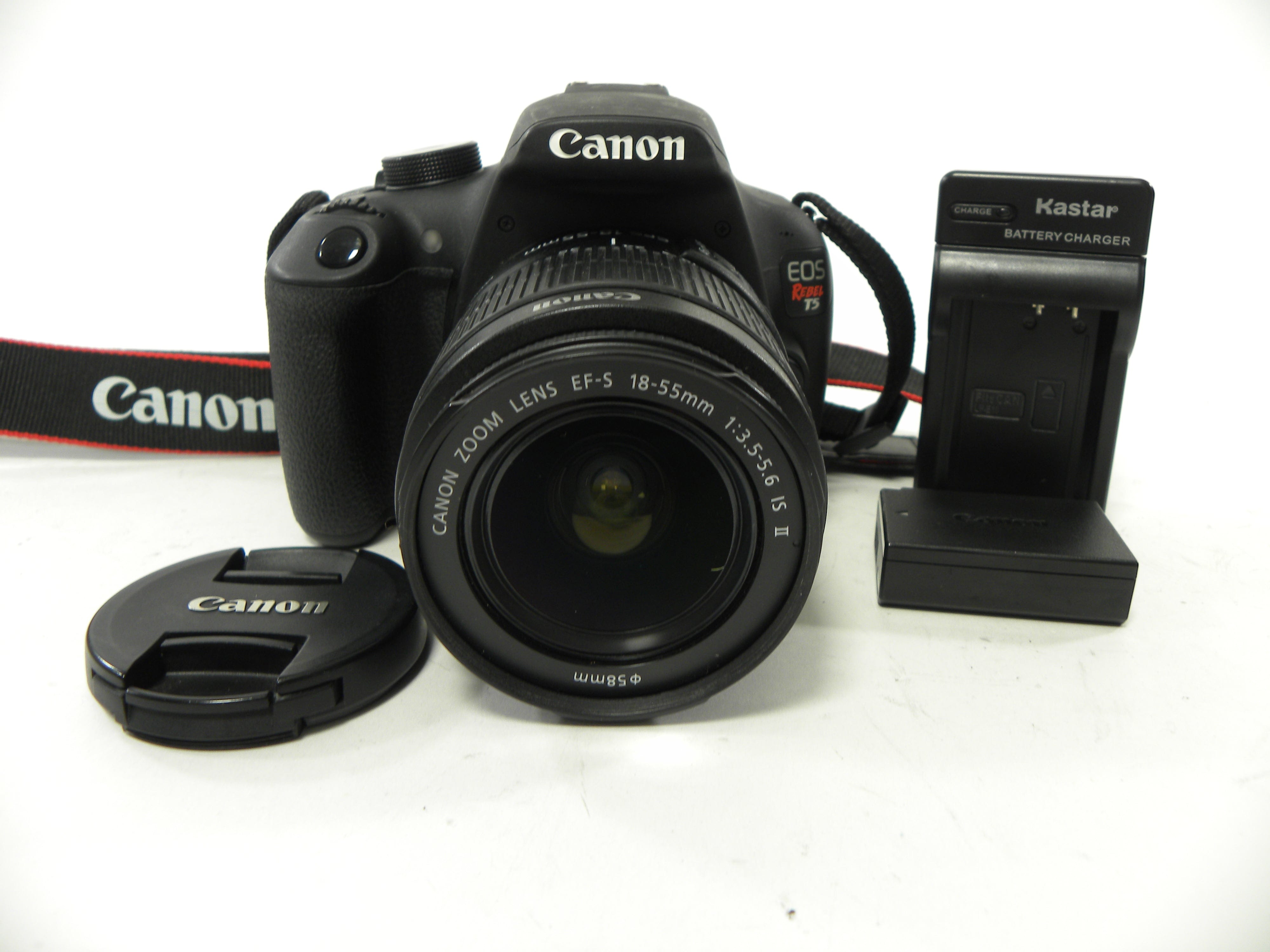 Canon EOS Rebel T5 18mp Digital SLR w/EF-S 18-55 IS II Shutter Ct. 2,948