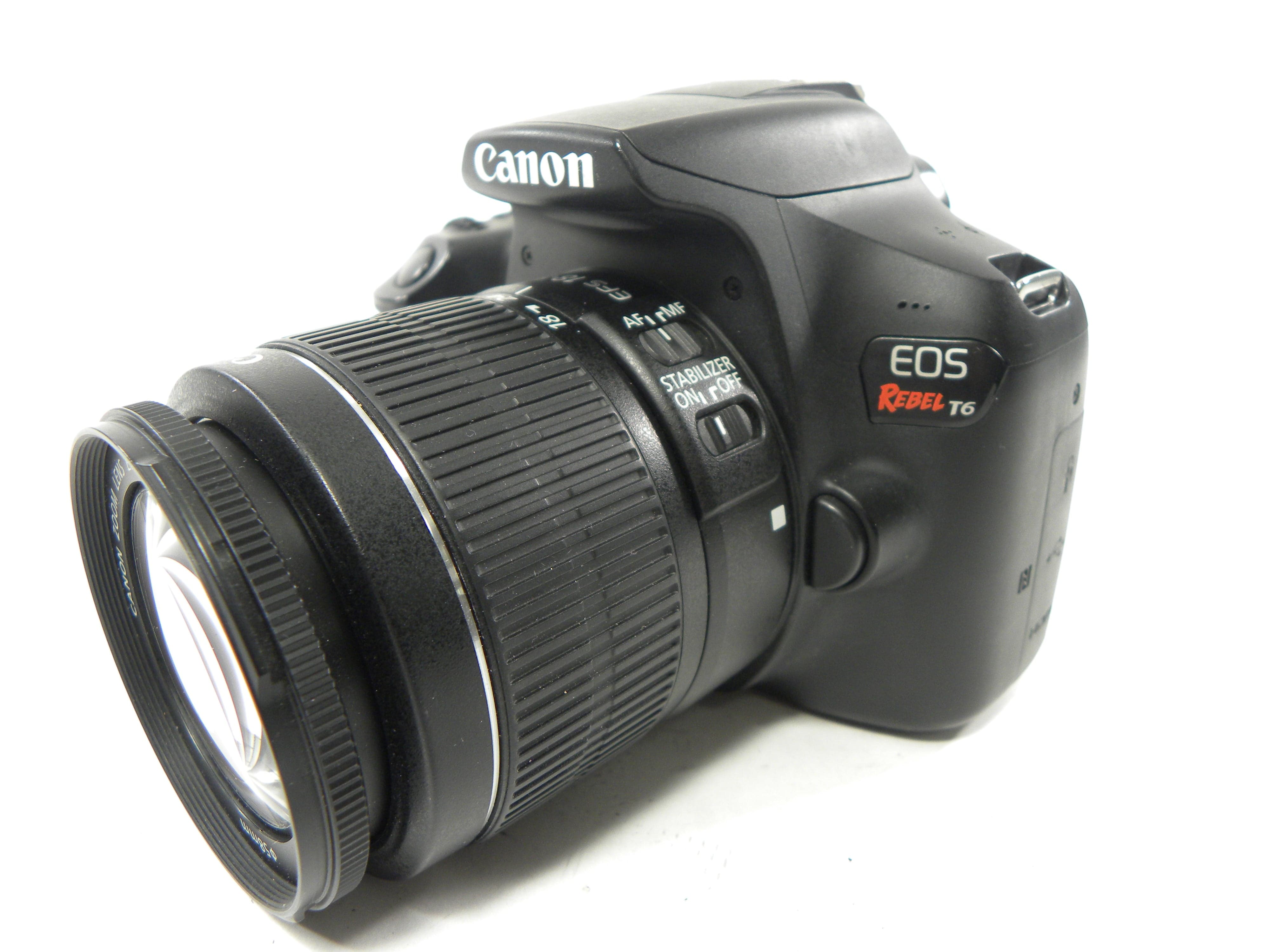 Canon EOS Rebel T6 18mp Digital SLR w/EF-S 18-55 IS II Shutter Ct. 6,097