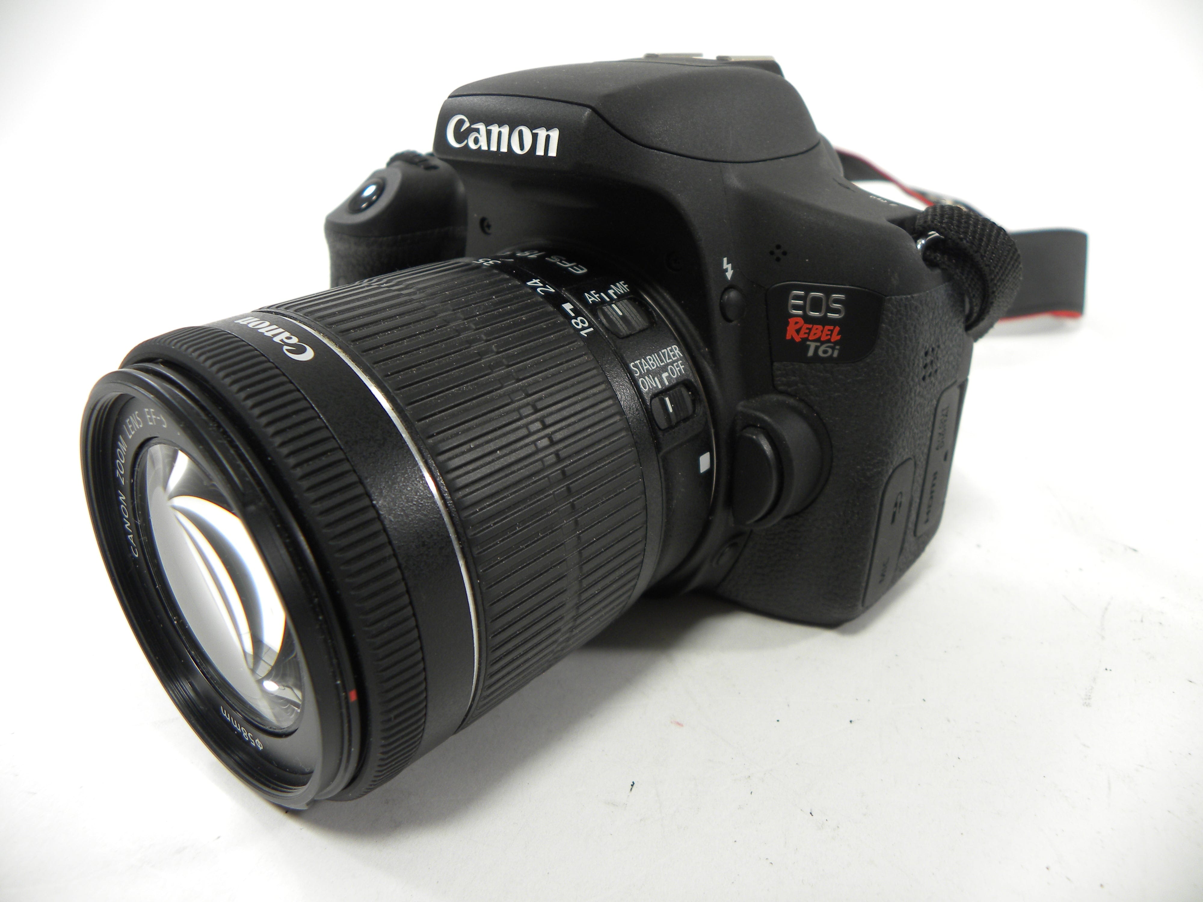 Canon EOS Rebel T6i 24.2mp Digital SLR w/EF-S 18-55 IS STM Shutter Ct. 2,589