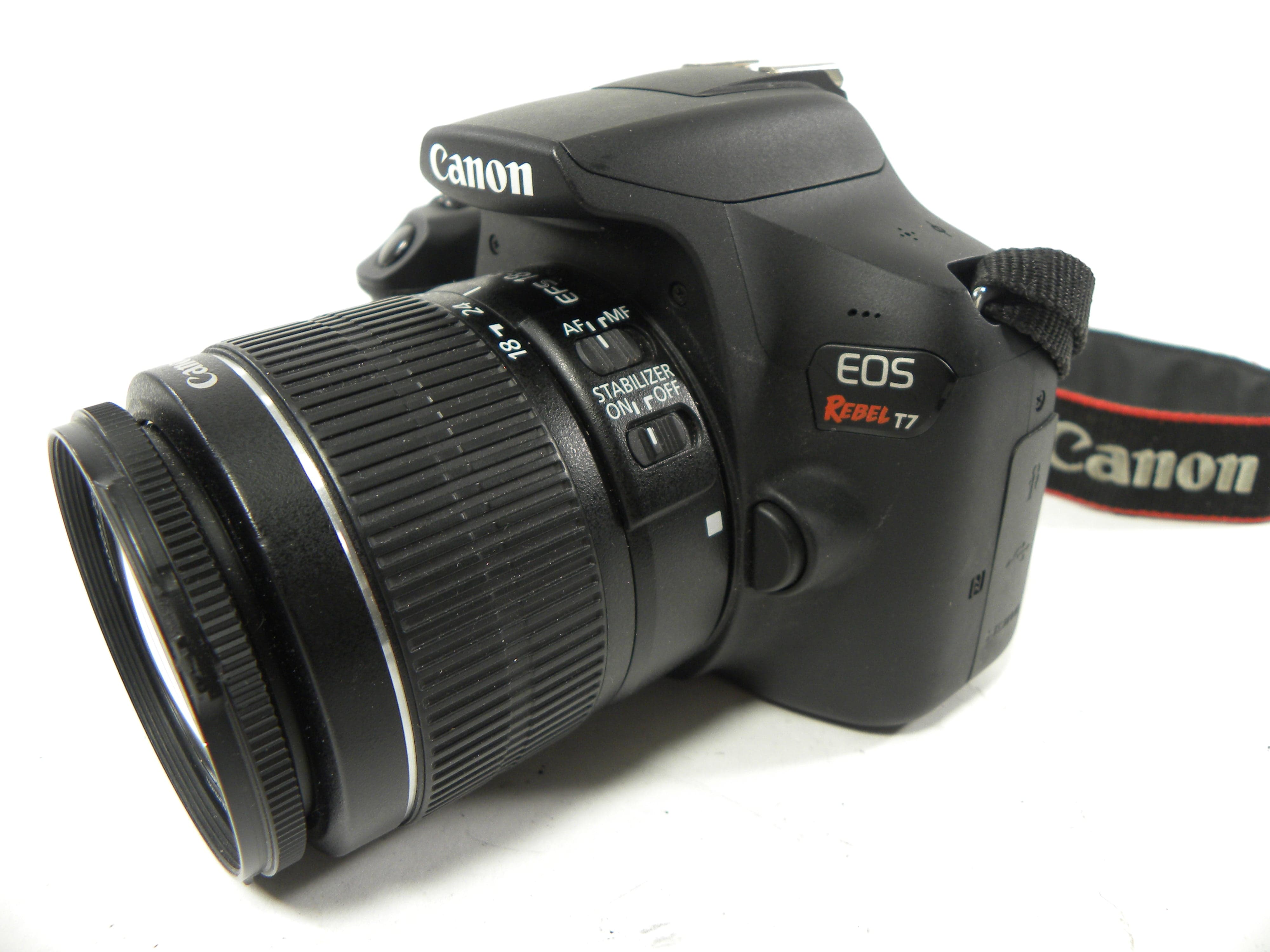 Canon EOS Rebel T7 24.1mp Digital SLR w/EF-S 18-55 IS II Shutter Ct. 10,443