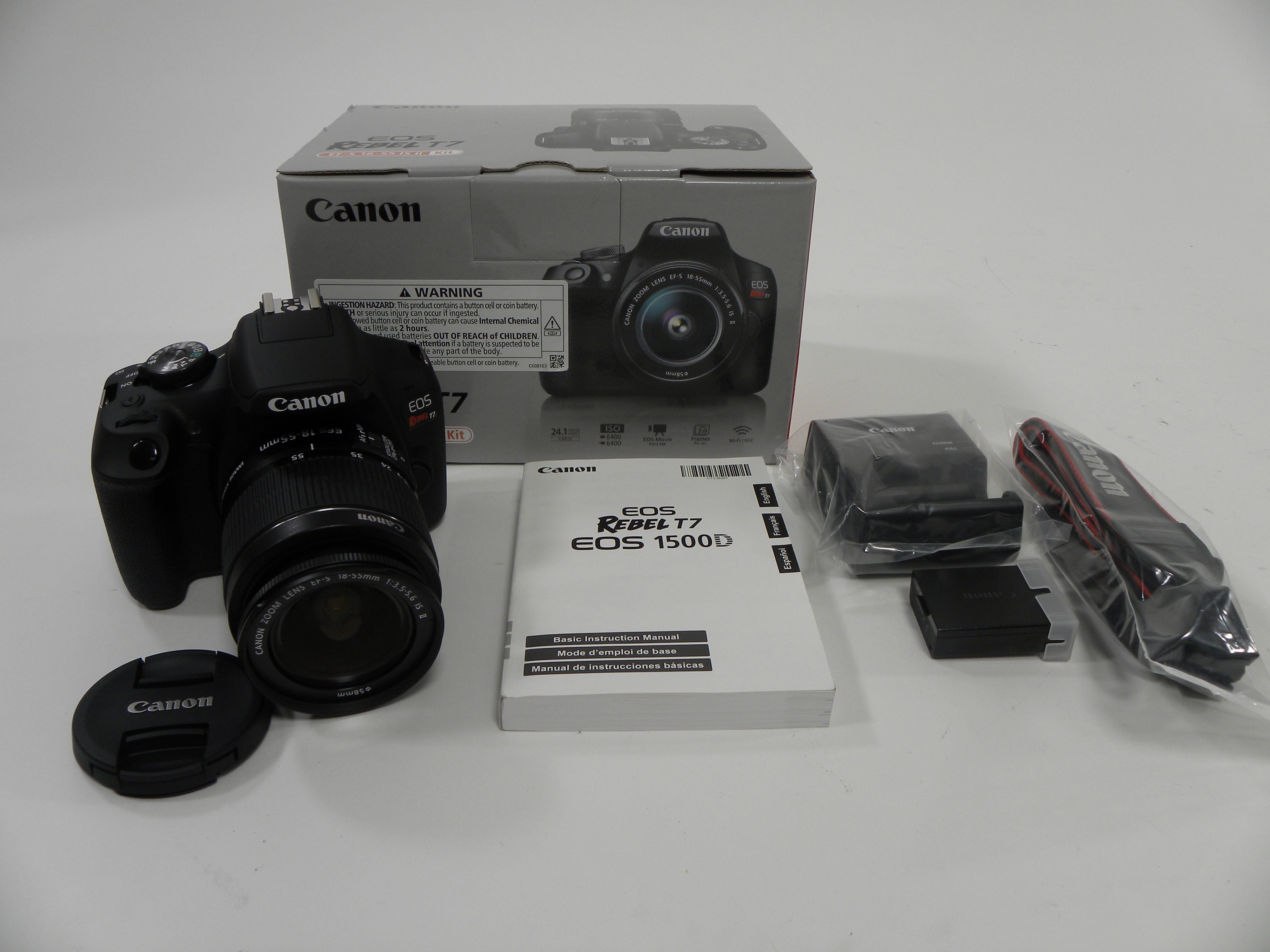 Canon EOS Rebel T7 24.1mp Digital SLR w/EF-S 18-55 Shutter Ct. 76