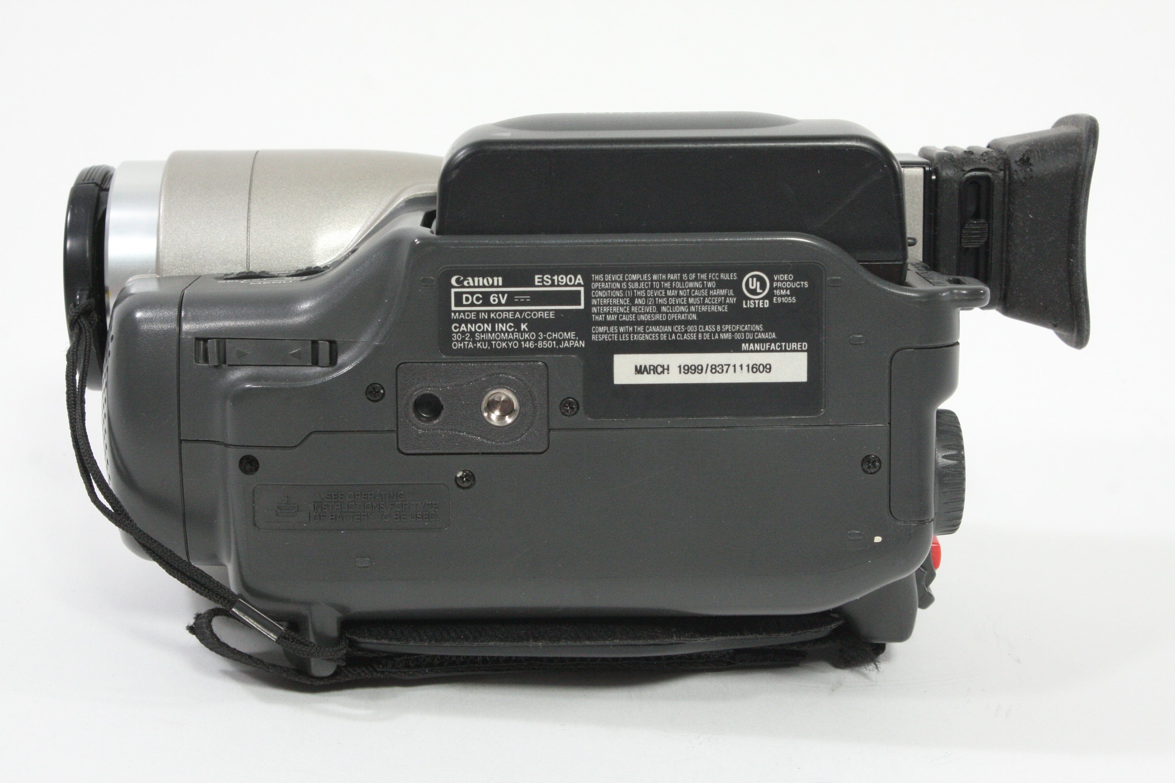 Canon ES190 Video 8 Camcorder