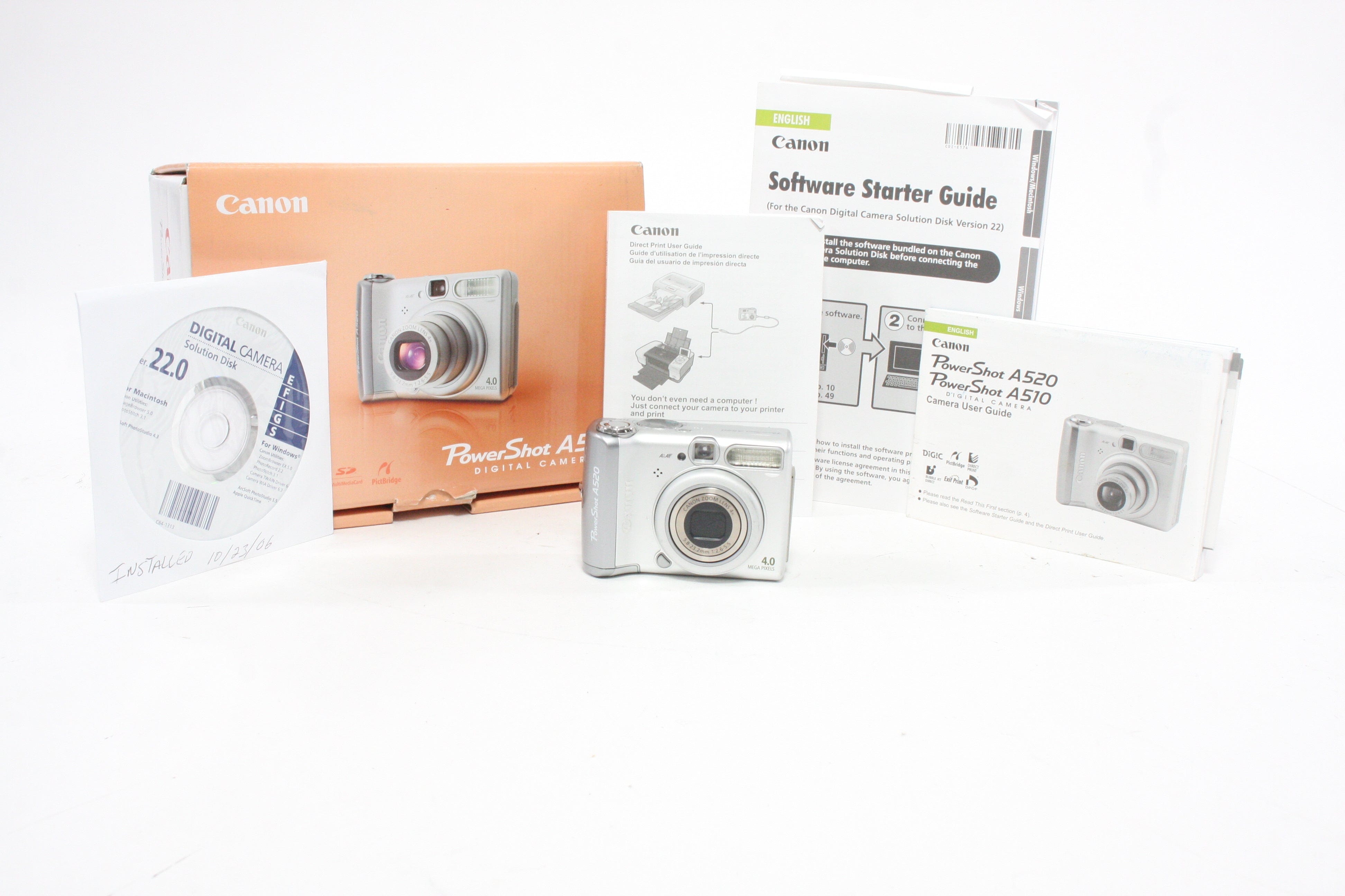 Canon Powershot A520 Digital Point-and-Shoot Camera 4x Zoom 4.0mp