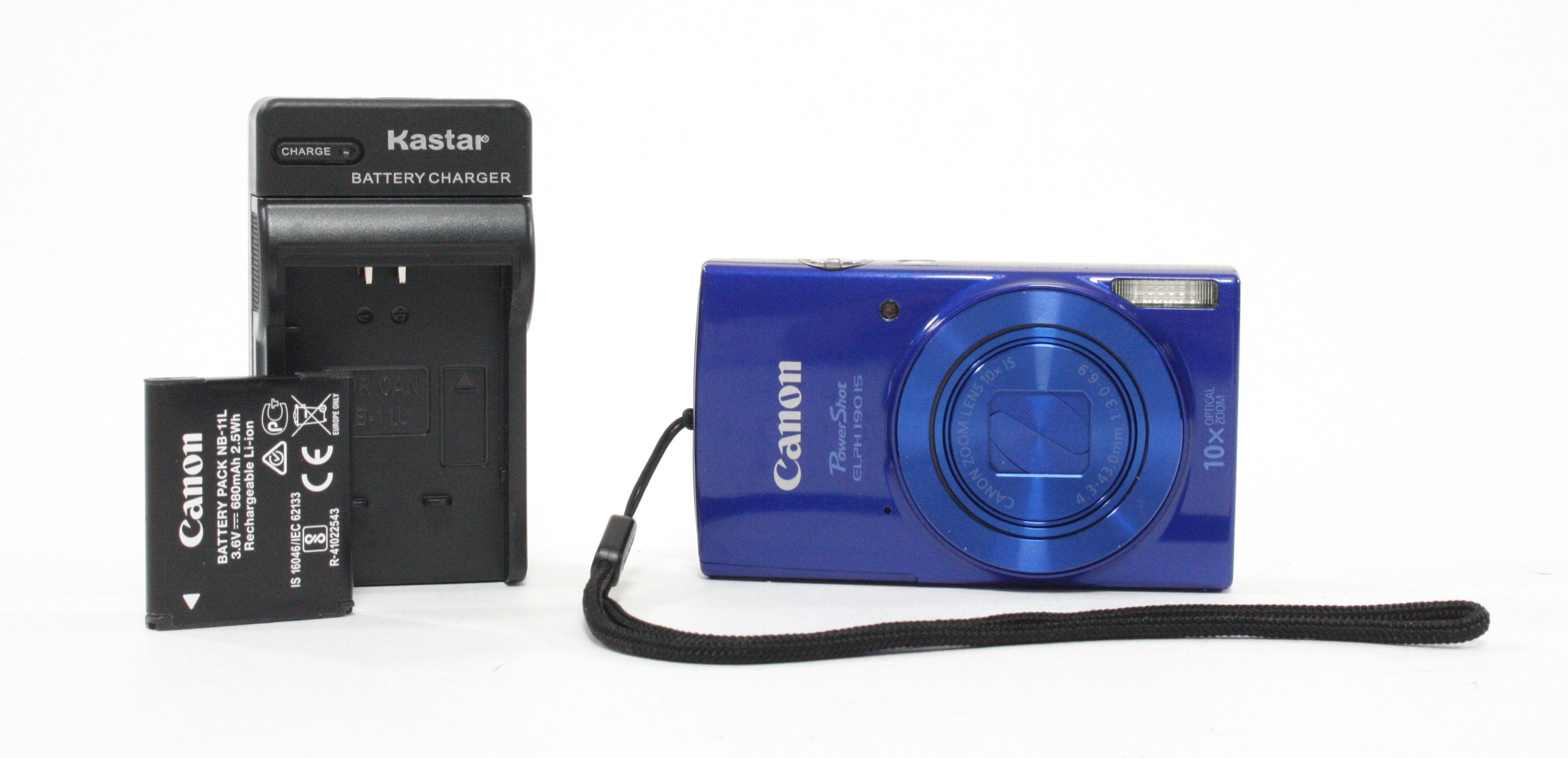 Canon PowerShot ELPH 190IS Digital Camera 10x Zoom 20.0mp (Blue)