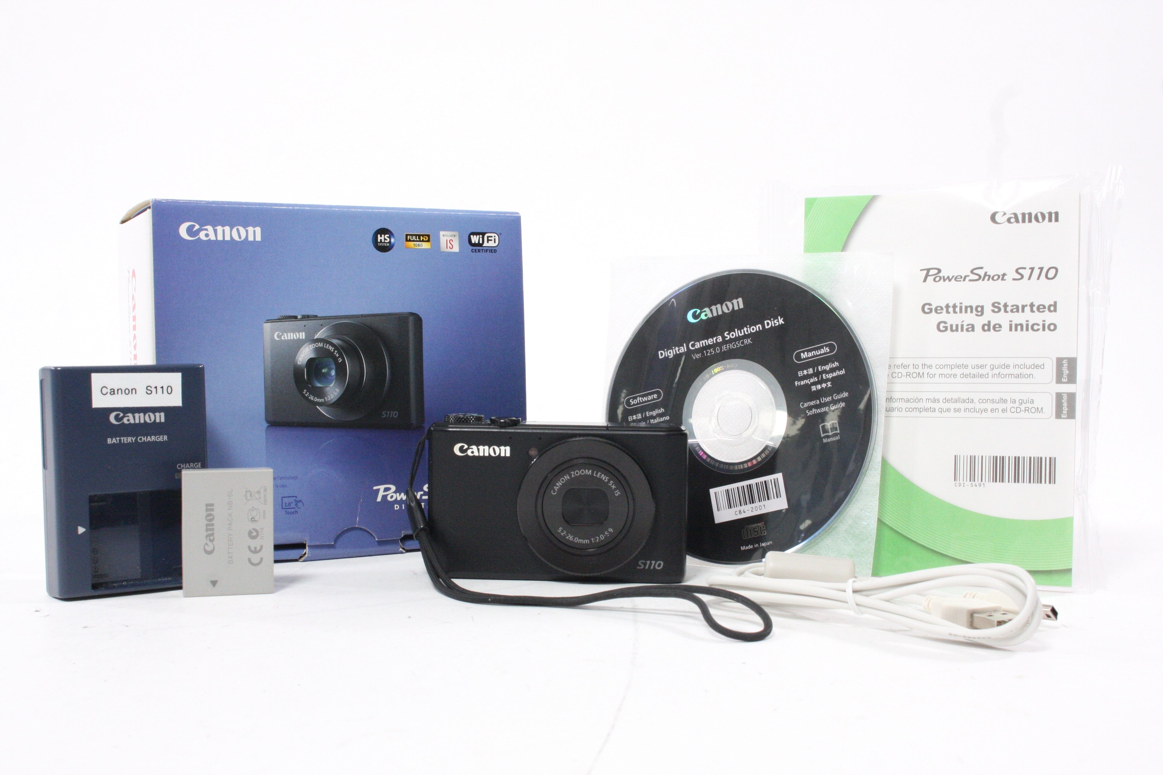 Canon Powershot S110 Digital Point-and-Shoot Camera 5x Zoom 12.1mp
