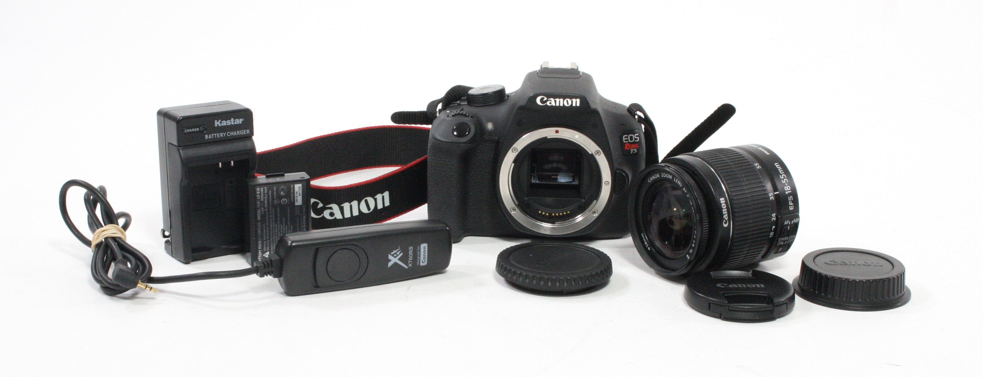 Canon Rebel T5 Digital SLR Camera with 18-55mm ff/3.5-5.6 IS II Lens Shutter Count 2,170