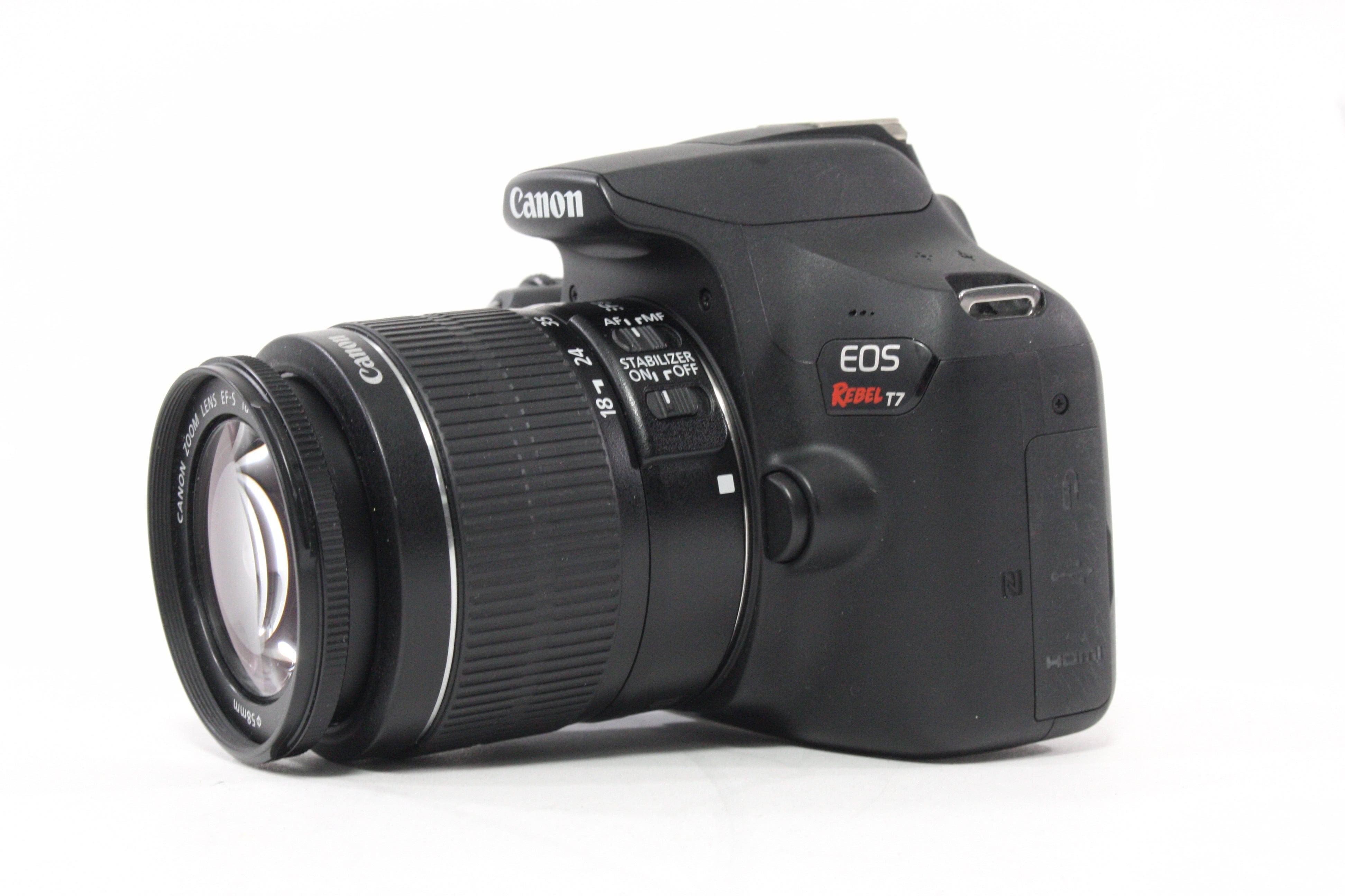Canon  Rebel T7 DSLR with 18-55mm  f/3.5-5.6 IS II Lens Shutter Count 5,582