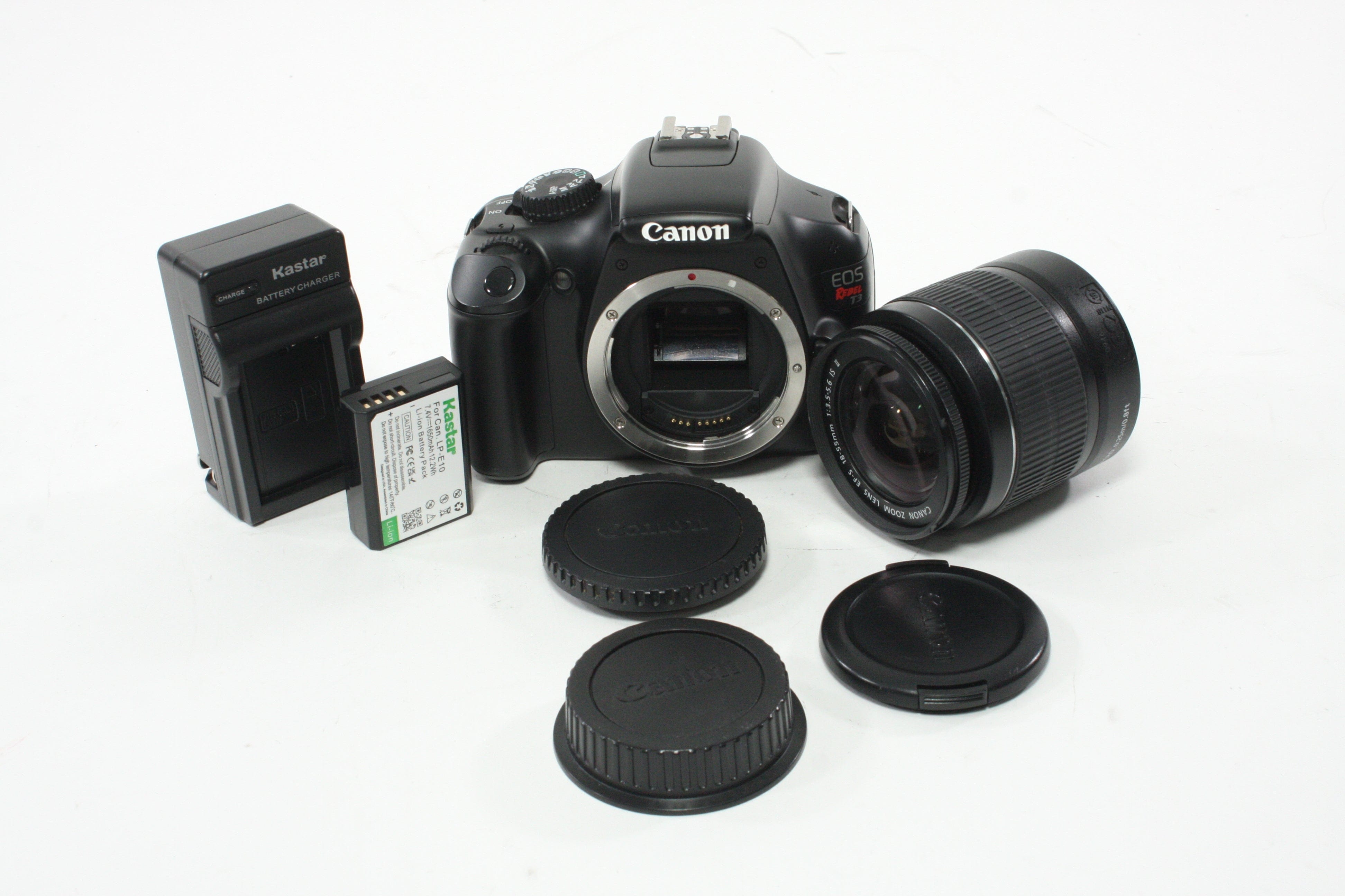 Canon T3 DSLR Camera with 18-55mm f/3.5-5.6 IS II EF-S Lens and Shutter Count 9,332