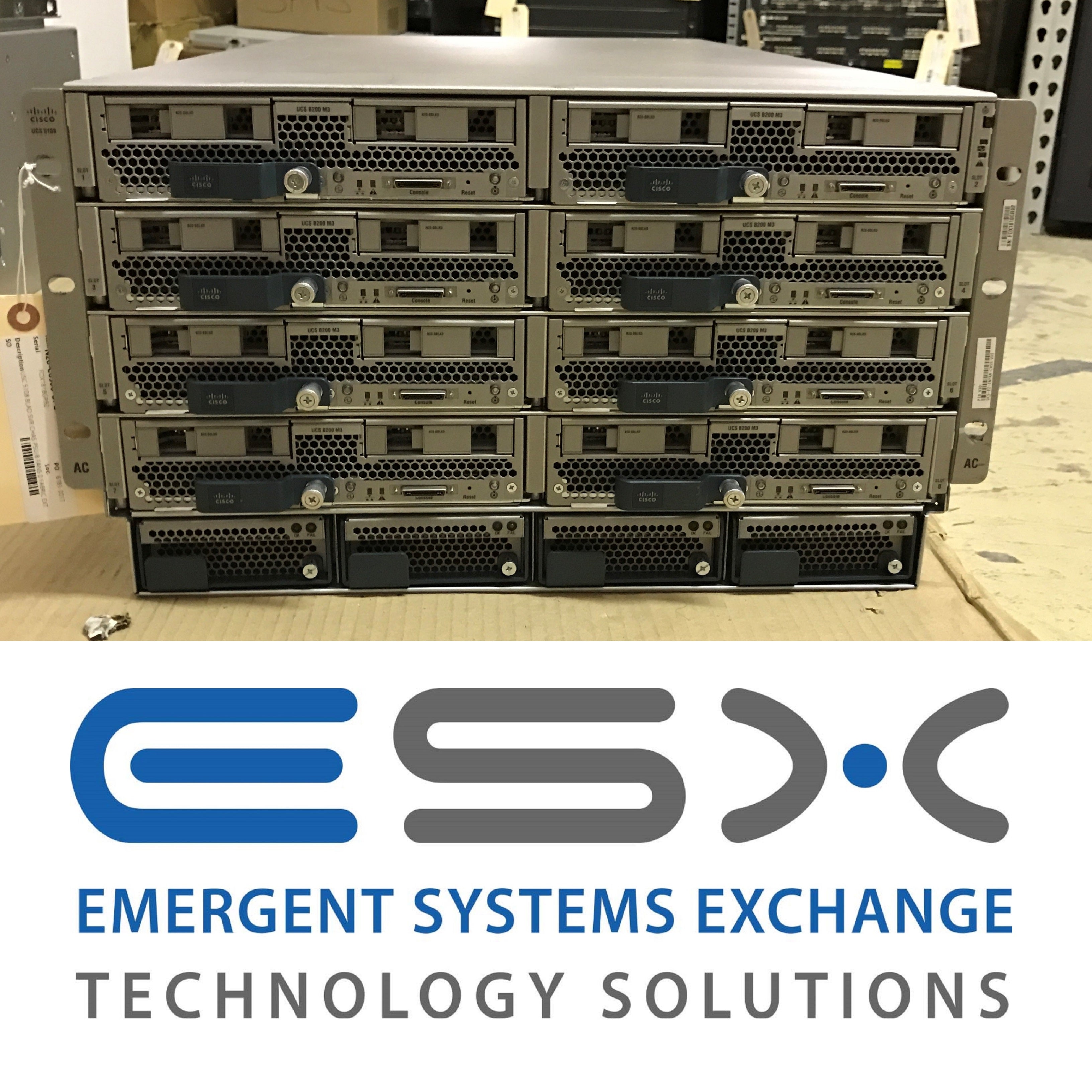 Cisco UCS 5108 Blade Chassis w/ 8x B200 M4 2x 12 Core E5-2670v3 2.3GHz 128GB RAM