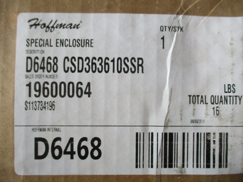 HOFFMAN CSD363610SSR/SPL NSMP
