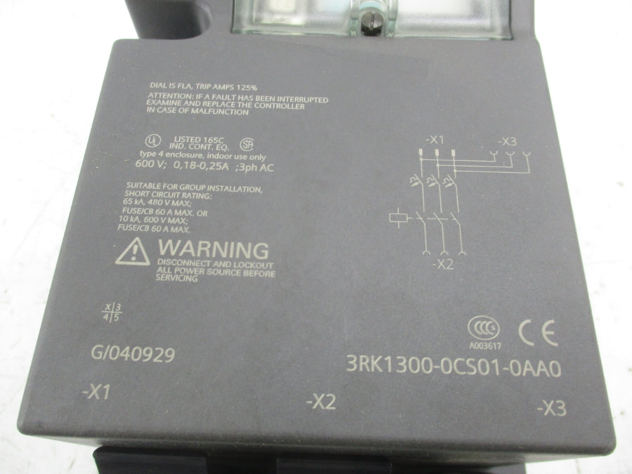 SIEMENS 3RK1300-0CS01-0AA0 600V 0.18-0.25A NSNP