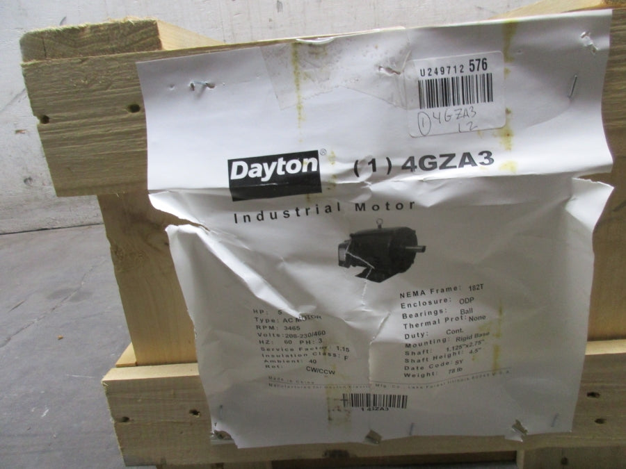 DAYTON 4GZA3 208-230/460V 13.4-12.2/6.08A NSMP