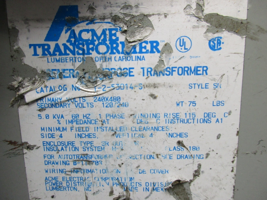 ACME TRANSFORMER T-2-53014-S 240X480V (AS PICTURED) NSNP