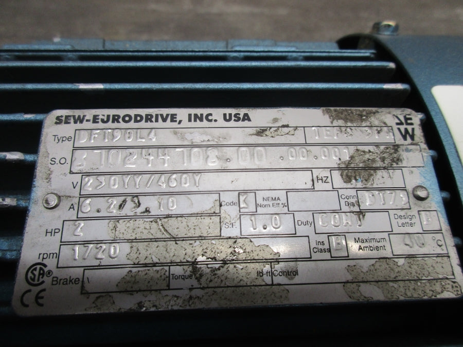 SEW-EURODRIVE SF57DT90L4 230/460V 6.2/3.10A NSNP