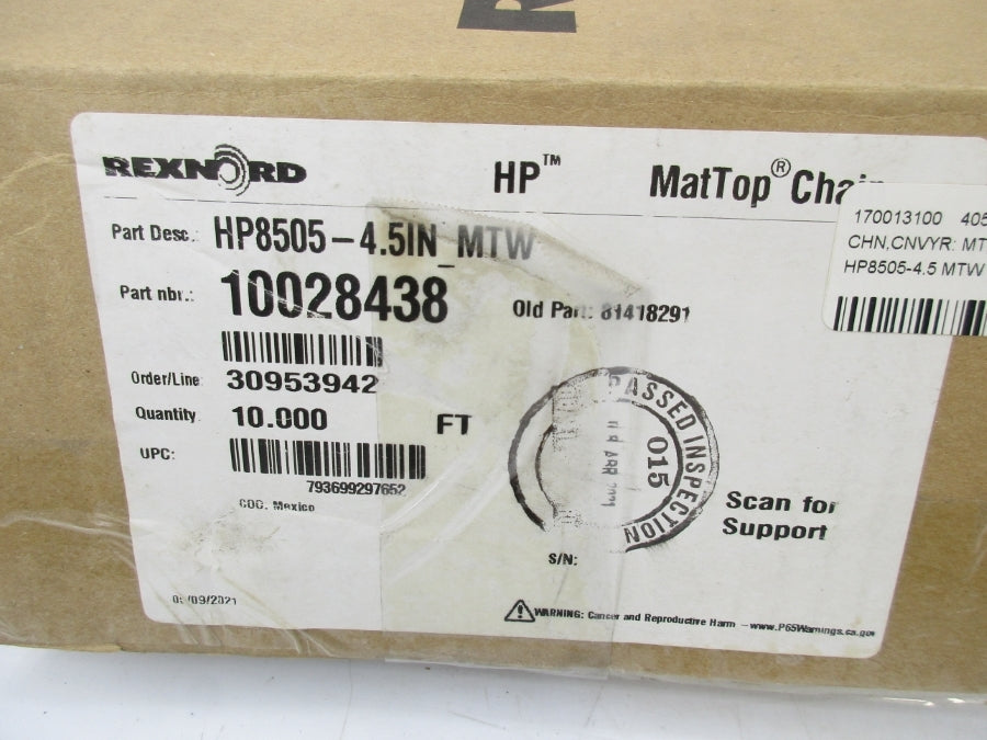 REXNORD 10028438 HP8505-4.5IN_MTW 10' NSMP
