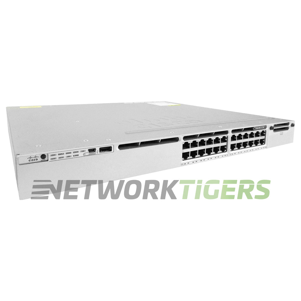 Cisco WS-C3850-24P-L 24x 1GB PoE+ RJ45 1x Expansion Module Slot Switch