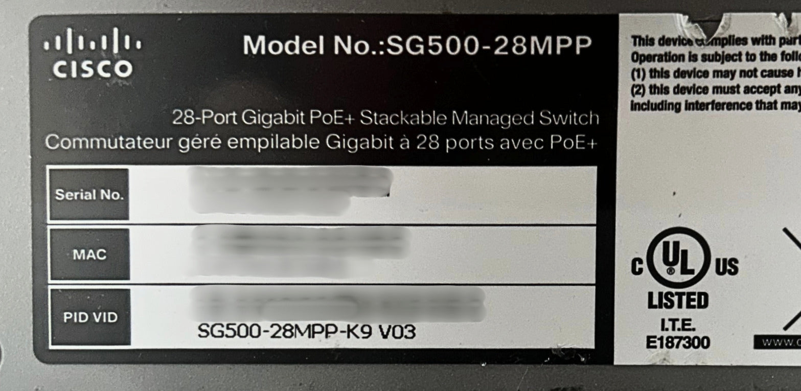 Cisco SG500-28MPP-K9 Small Business 500 Series 28 Port Stackable Switc