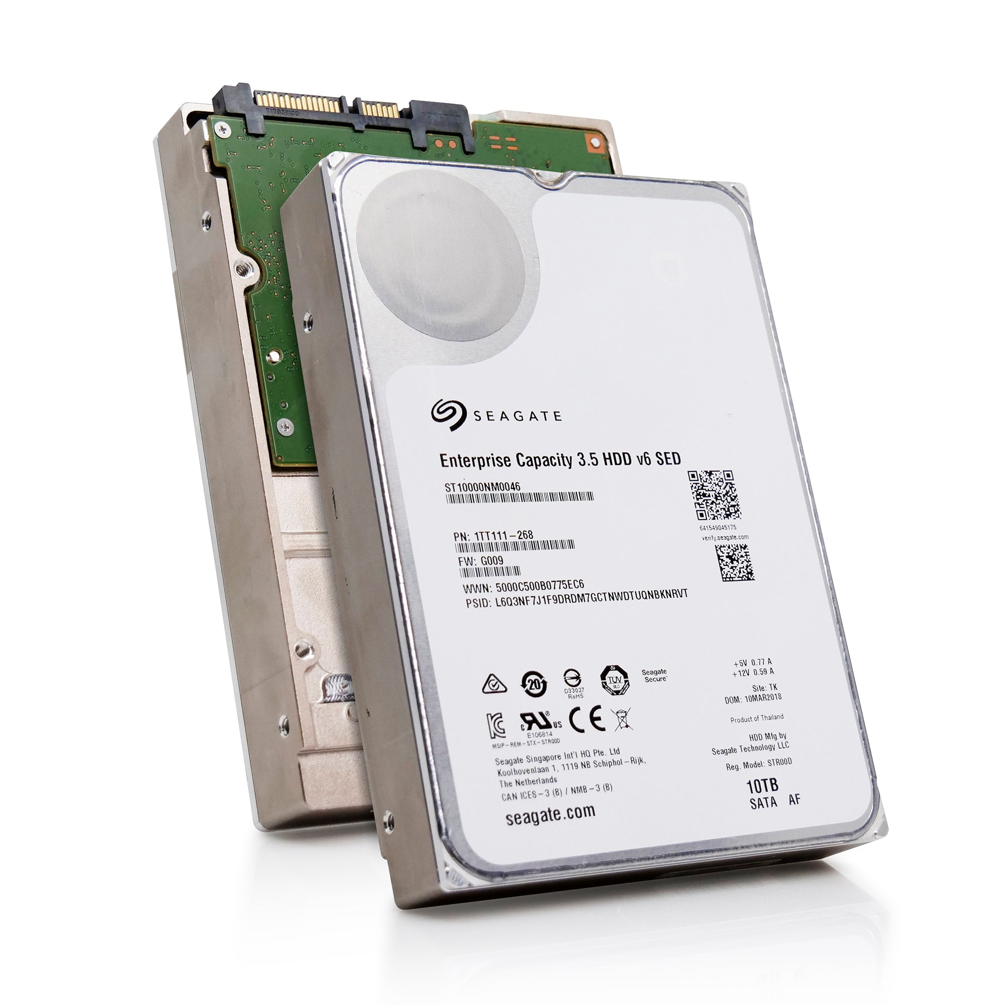 Seagate Enterprise Capacity ST10000NM0046 10TB 7.2K RPM SATA 6Gb/s 512e 3.5in Refurbished HDD