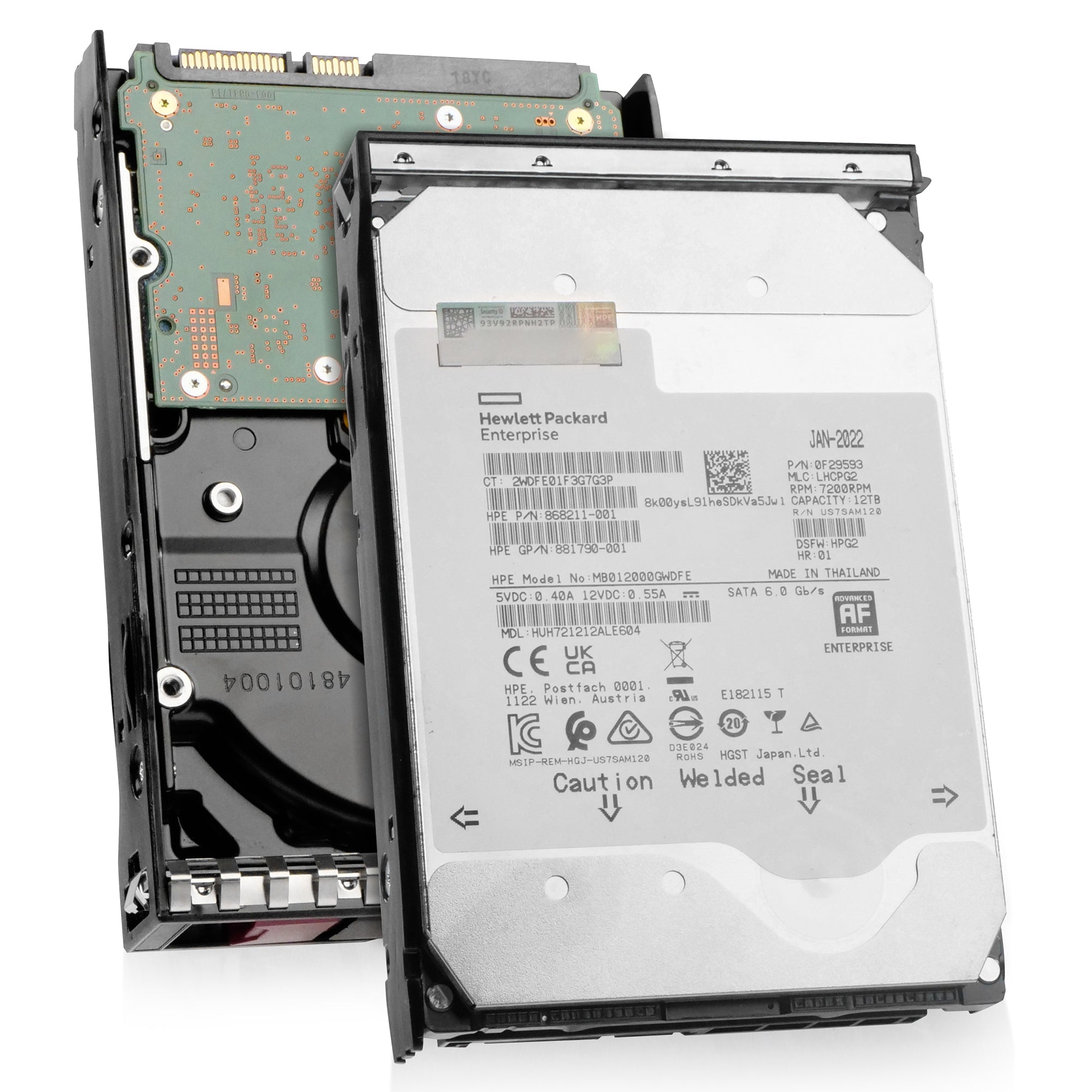 HP Generation 11 MB012000GWDFE 868211-001 12TB 7.2K RPM SATA 6Gb/s 512e 3.5in Refurbished HDD