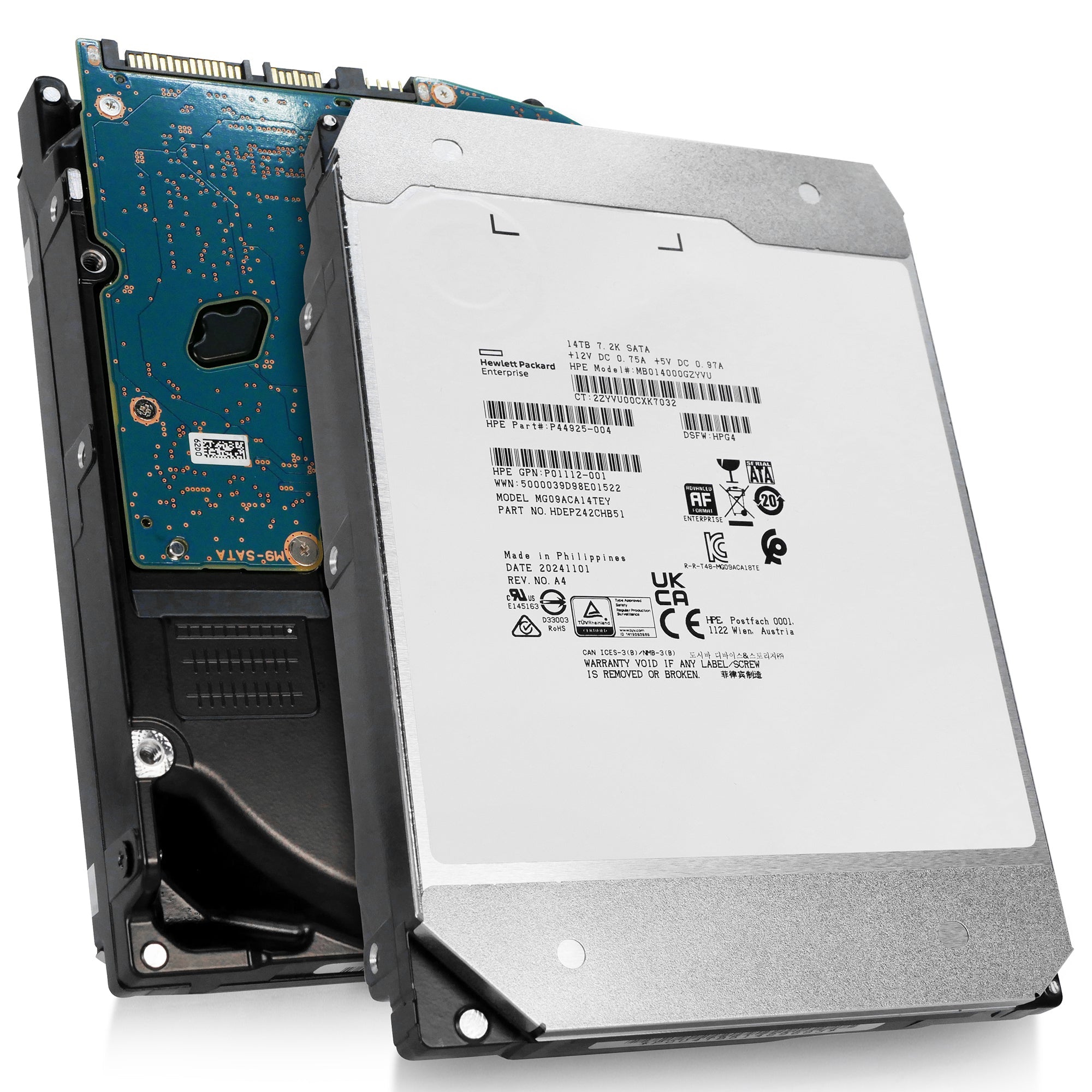 HP/Toshiba MG09 14TB MG09ACA14TEY HP P44925-004 7.2K RPM SATA 6Gb/s 4kn 3.5in Hard Drive