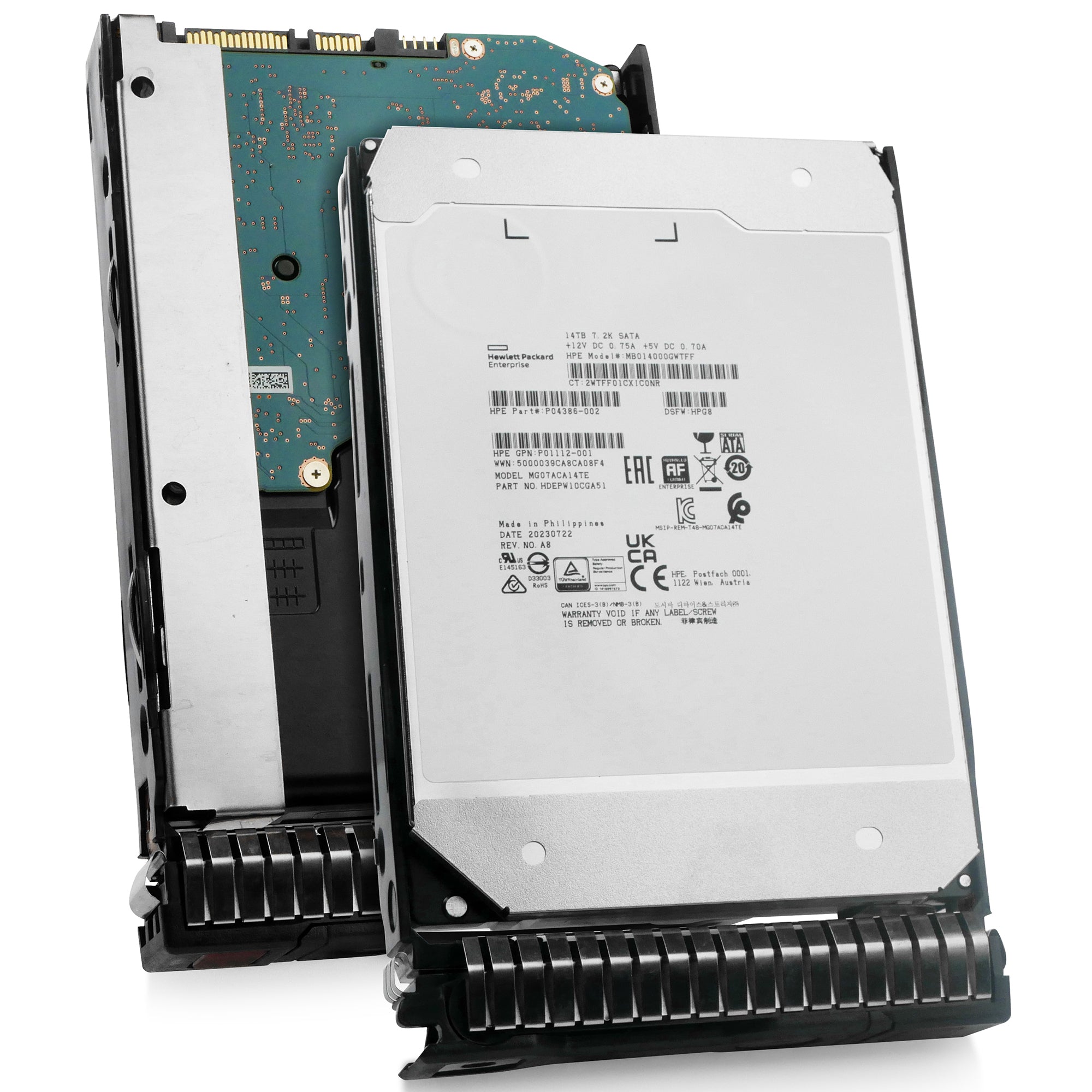 HP Generation 8 MB014000GWTFF P04386-002 14TB 7.2K RPM SATA 6Gb/s 512e 3.5in Power Disable Hard Drive