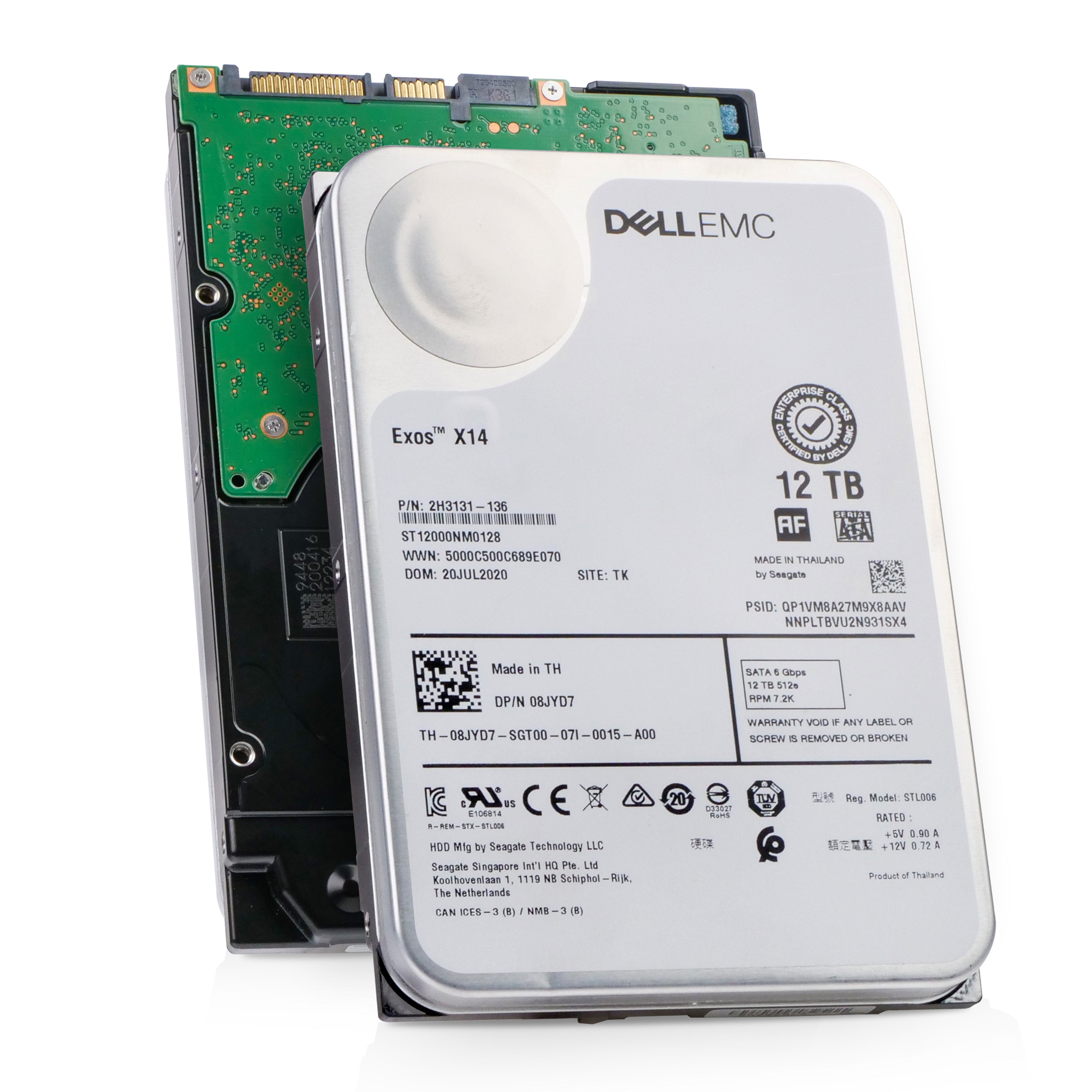 Dell/Seagate Exos X14 ST12000NM0128 12TB 7.2K RPM SATA 6Gb/s 512e 3.5in Refurbished HDD